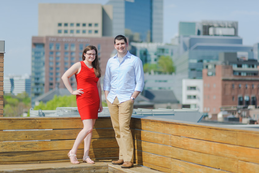 Beacon Hill Boston skyline engagement photo