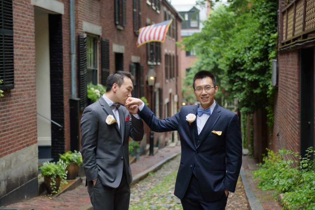 gay couple wedding North End Boston