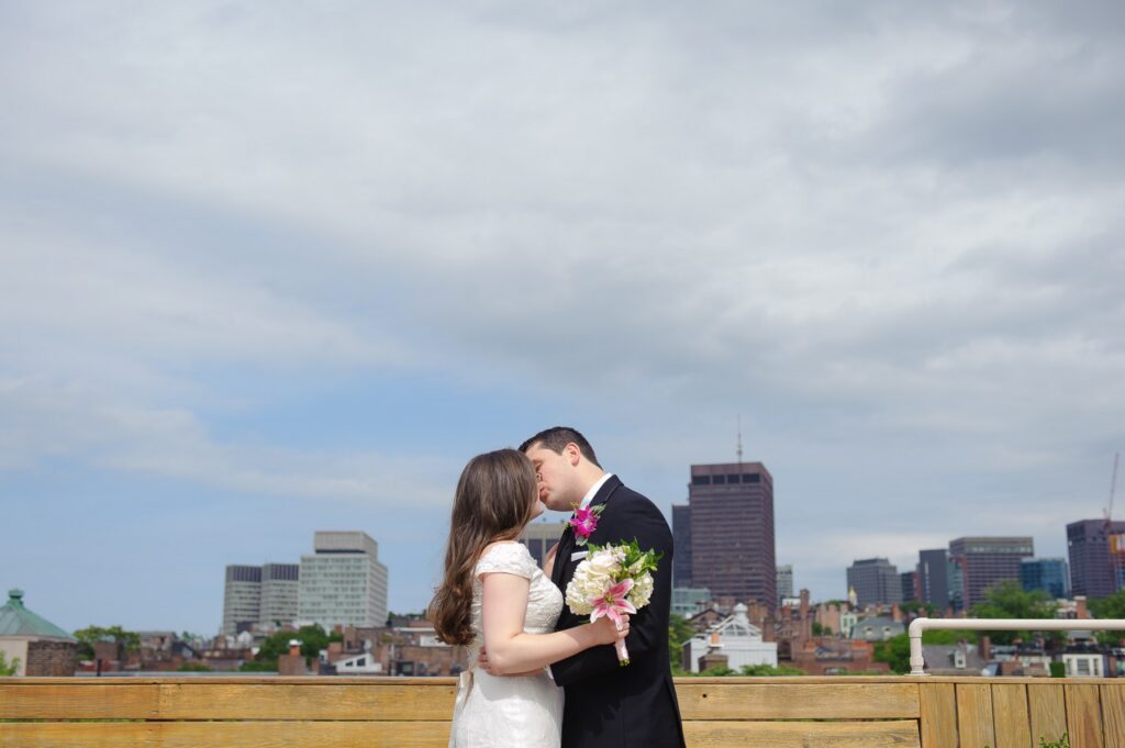 wedding rooftop Boston skyline