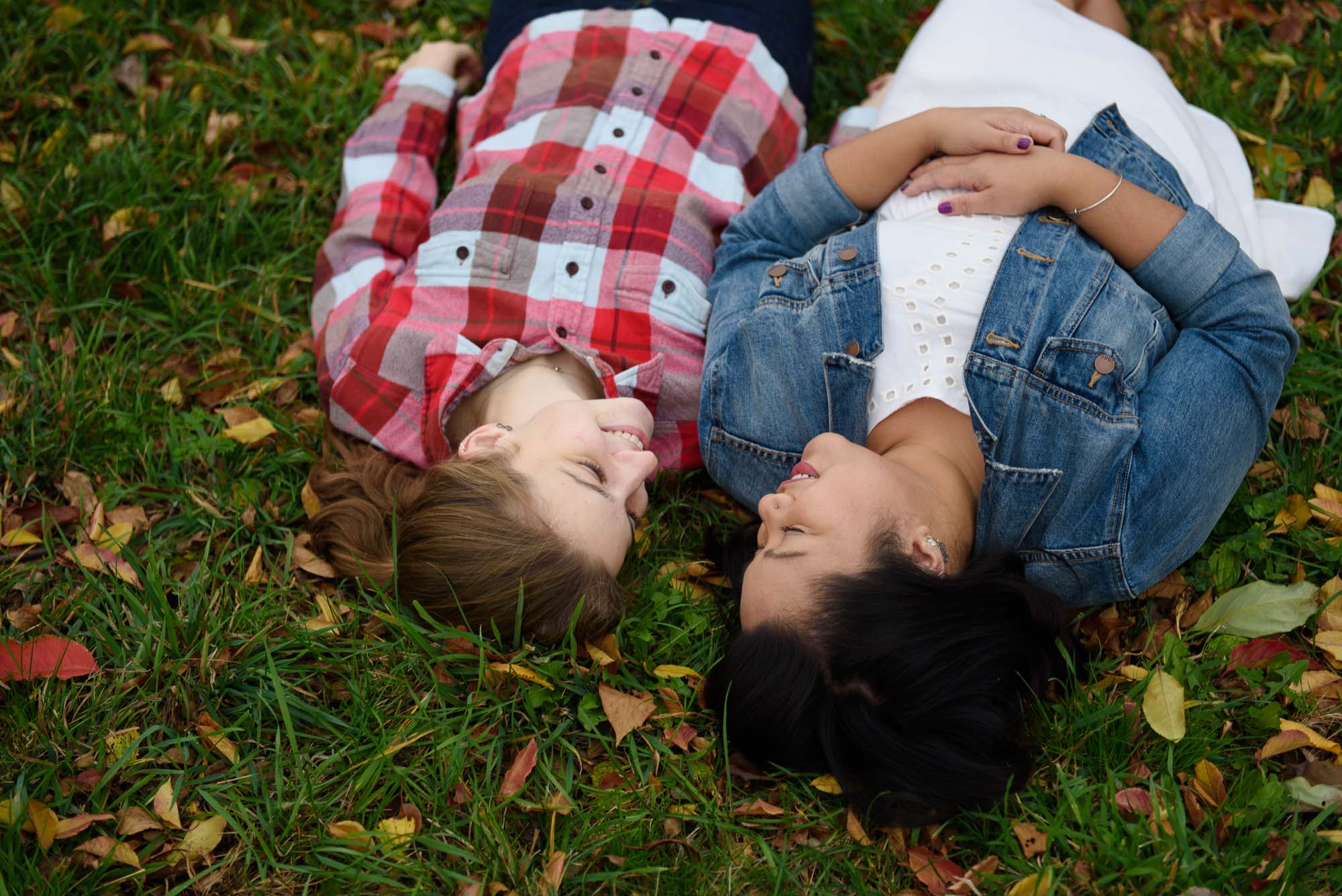 Arnold Aboretum LGBTQ Fall Engagement Session Lesbian Couple