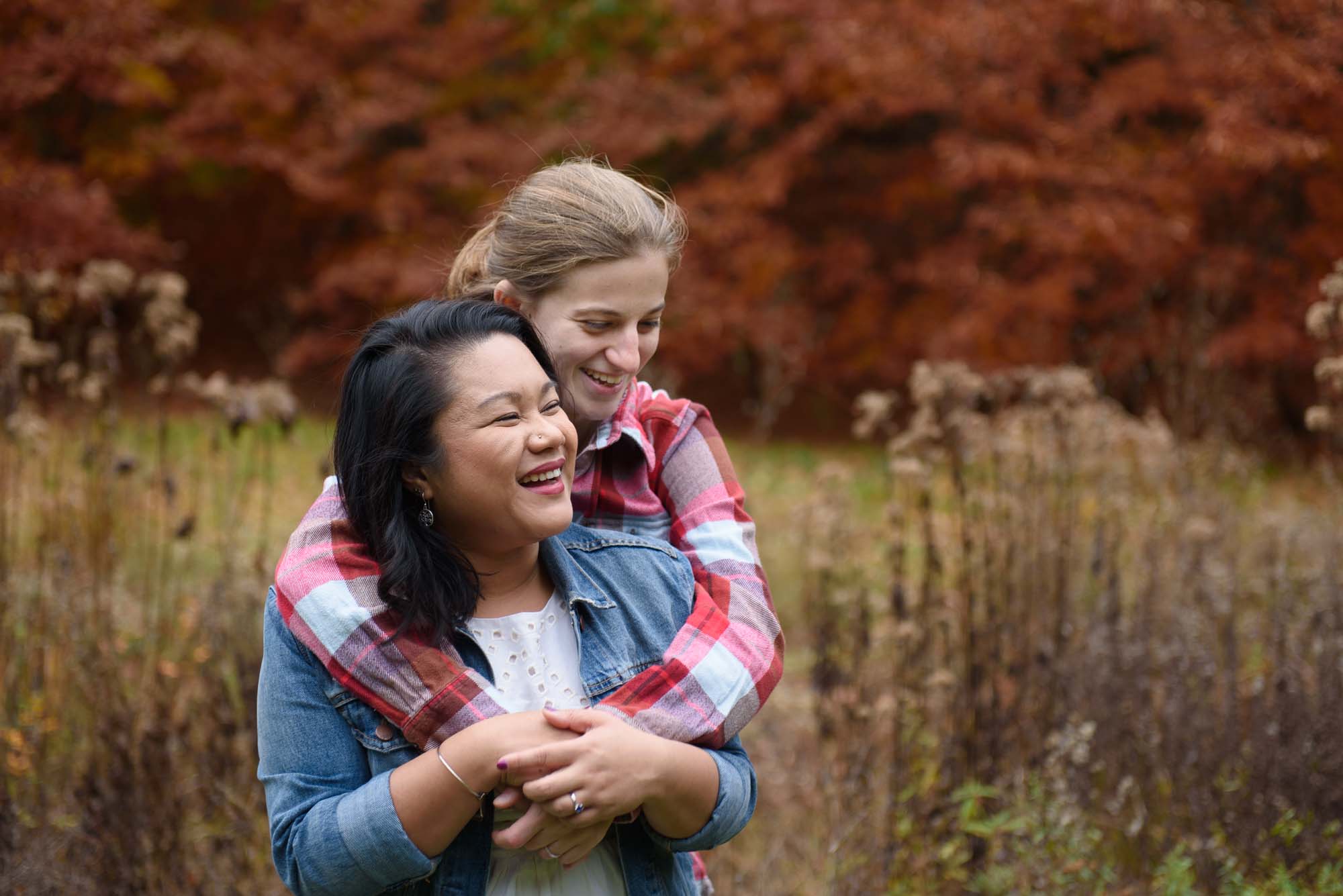 Arnold Aboretum Queer Engagement Session Lesbian Couple