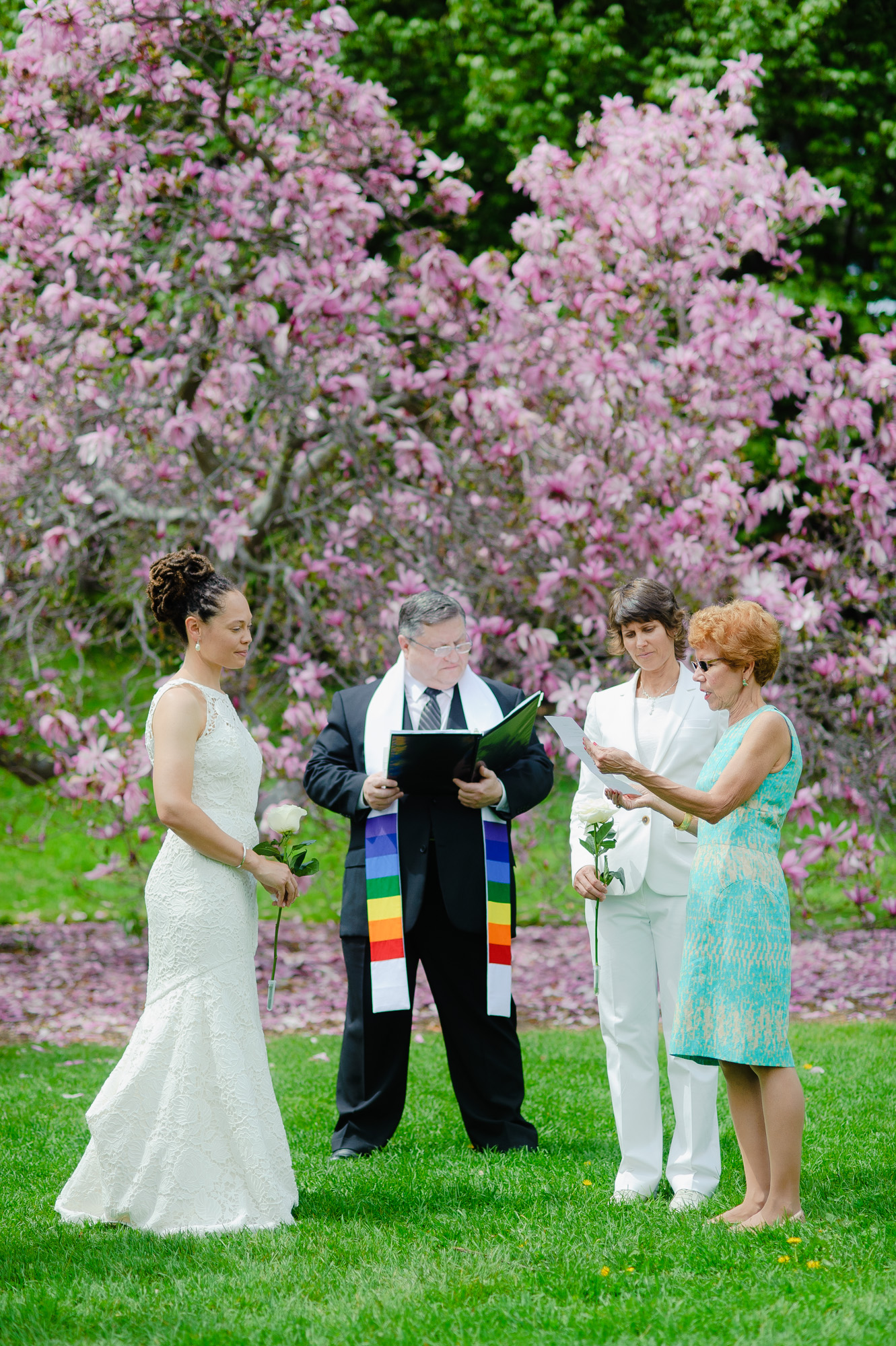 Arnold Arboretum Boston Lesbian Wedding Cherry Blossom