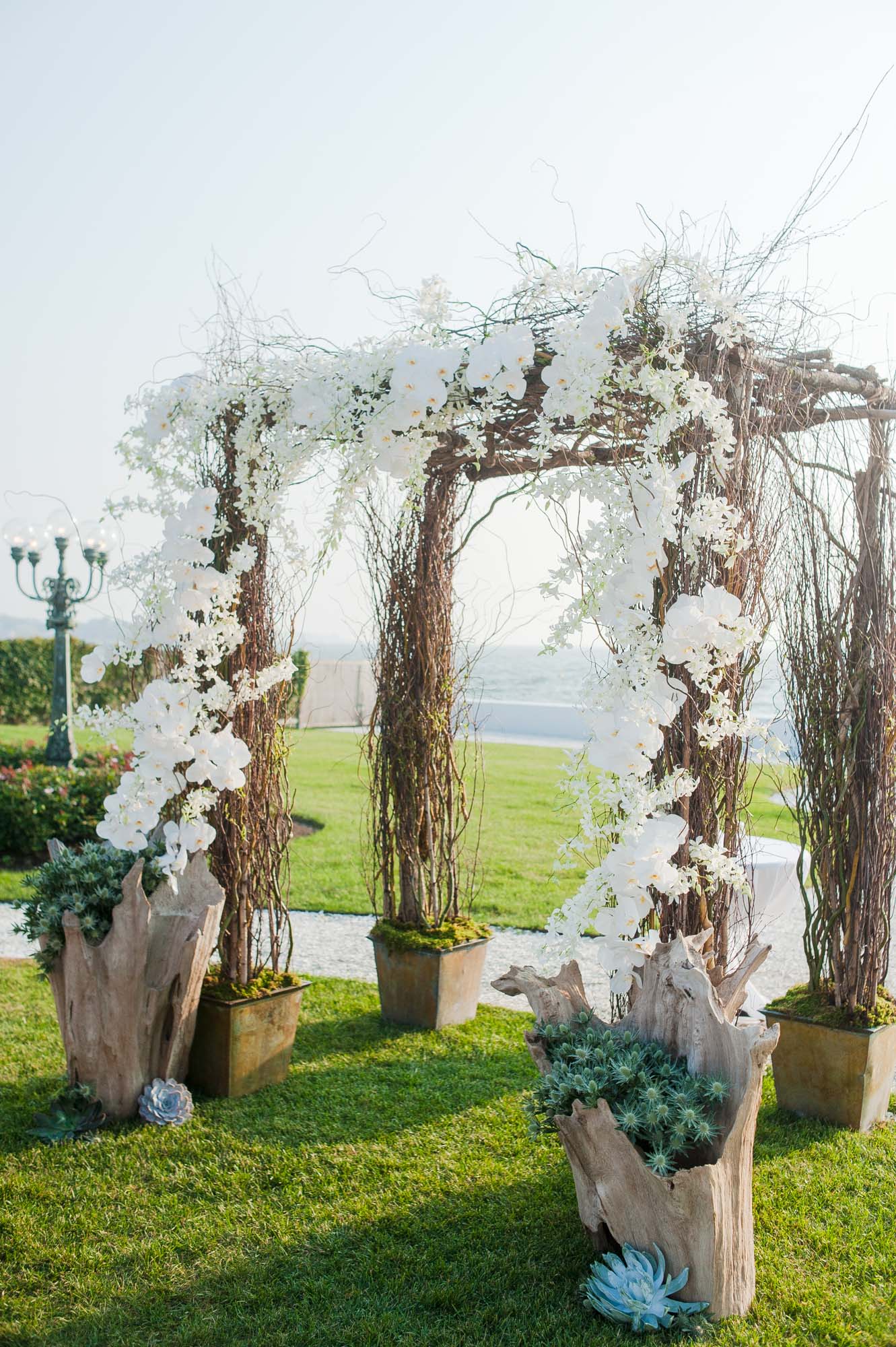 Belle Mer Wedding Venue Outdoor Ceremony Waterfront Floral Arch