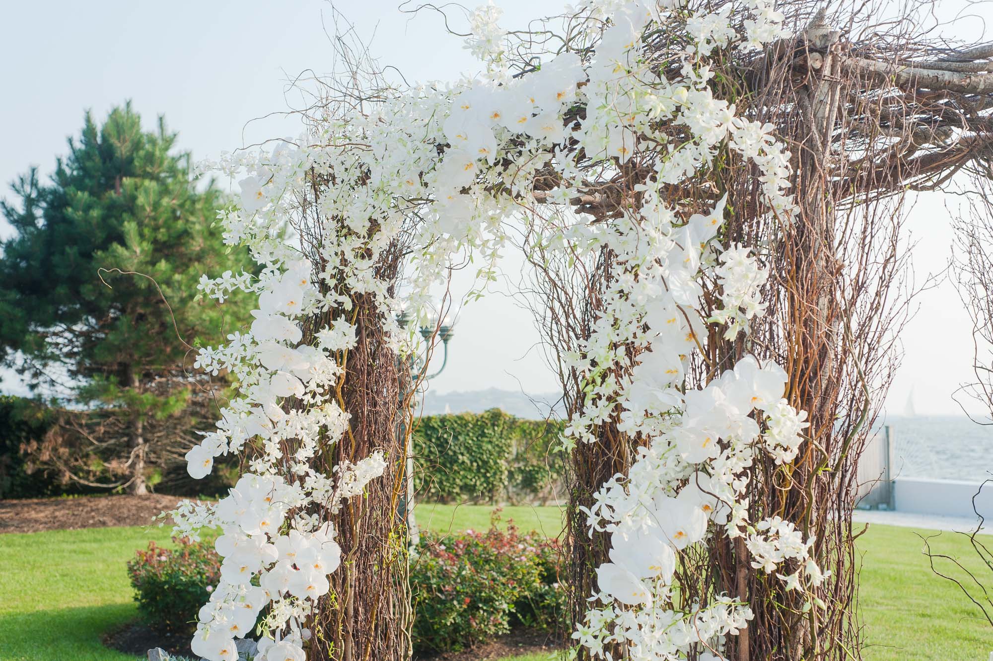 Belle Mer Wedding Venue Outdoor Ceremony Waterfront Floral Arch