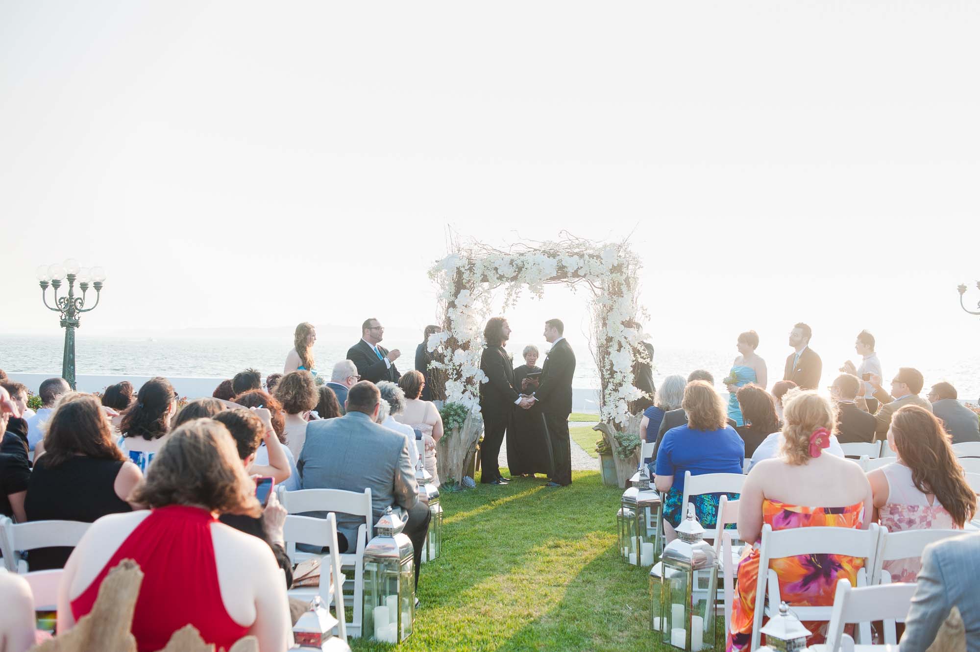 Belle Mer Wedding Venue Outdoor Ceremony Waterfront Floral Arch