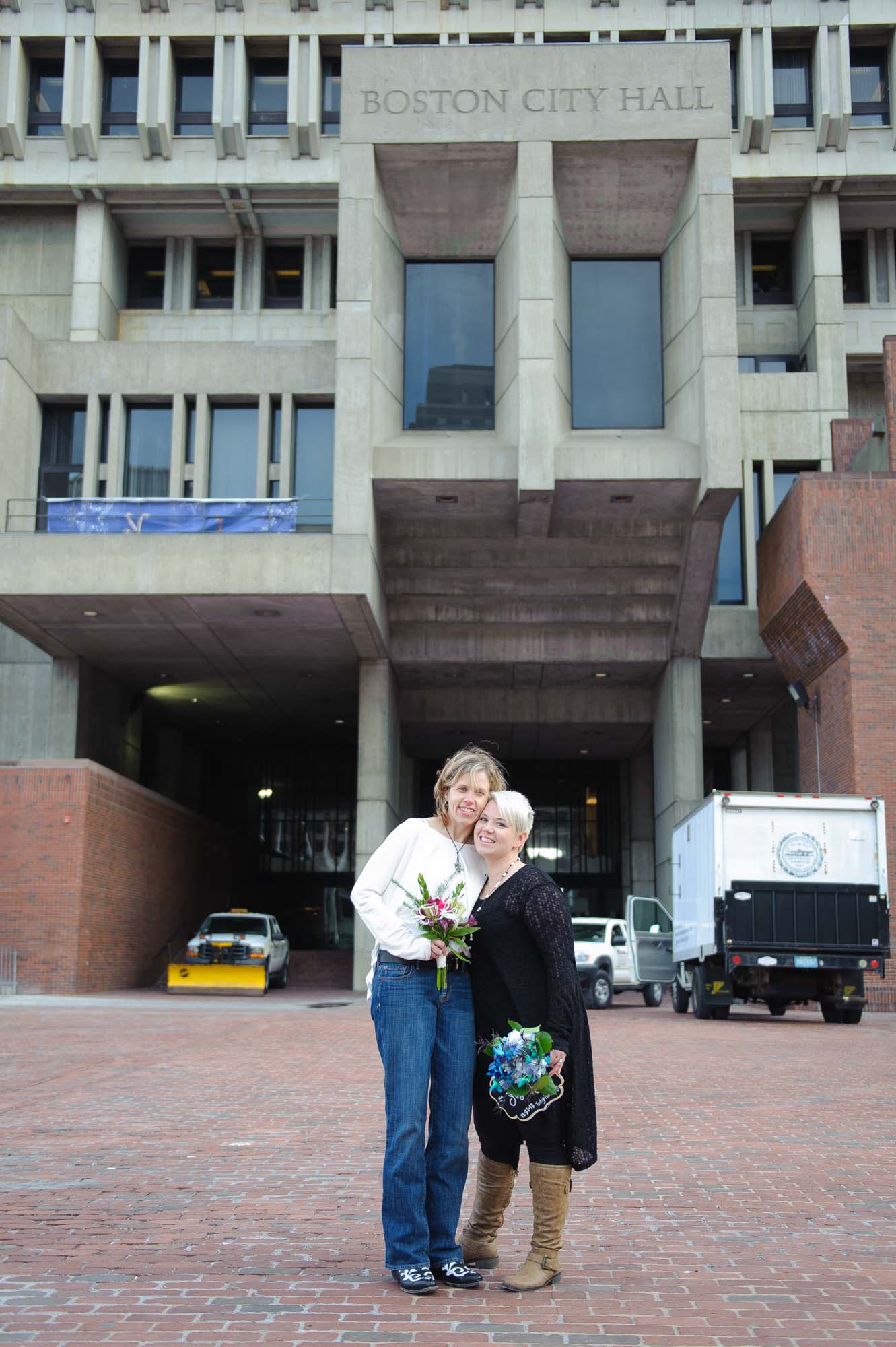 Boston City Hall Wedding Concrete Building Shelly Amy