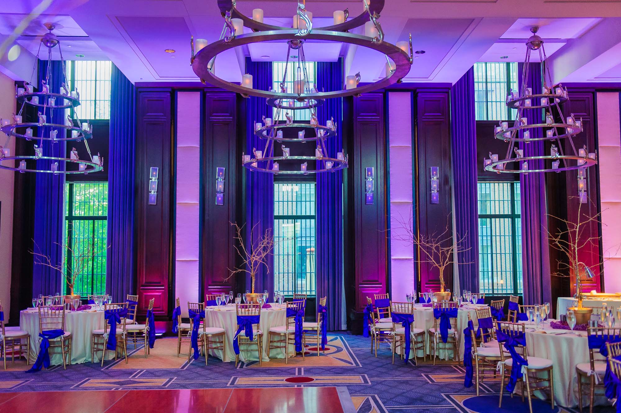 Boston Liberty Hotel Reception Purple Blue Uplighting