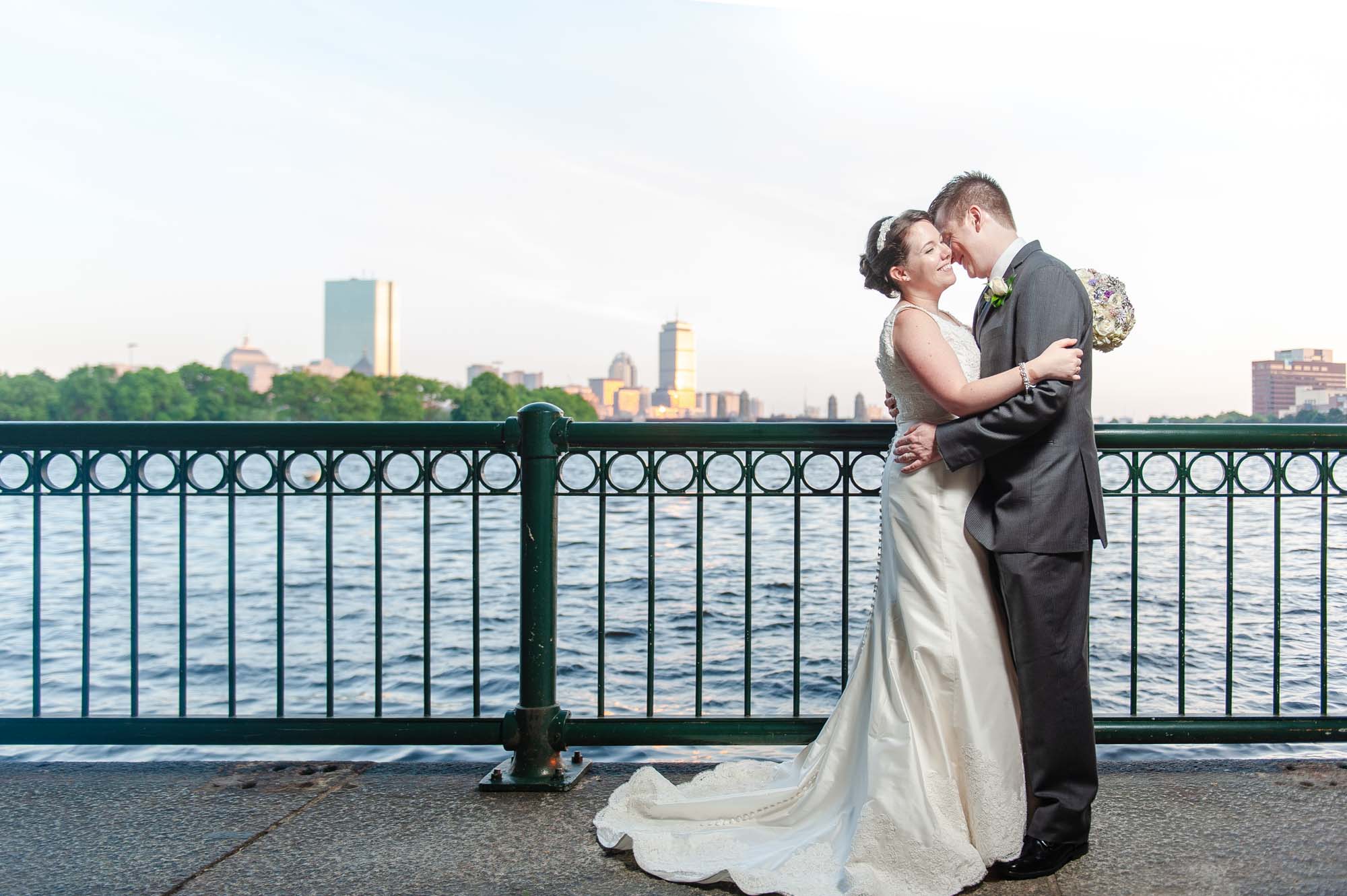 Boston Museum Of Science Wedding Waterfront Bride Groom Portrait