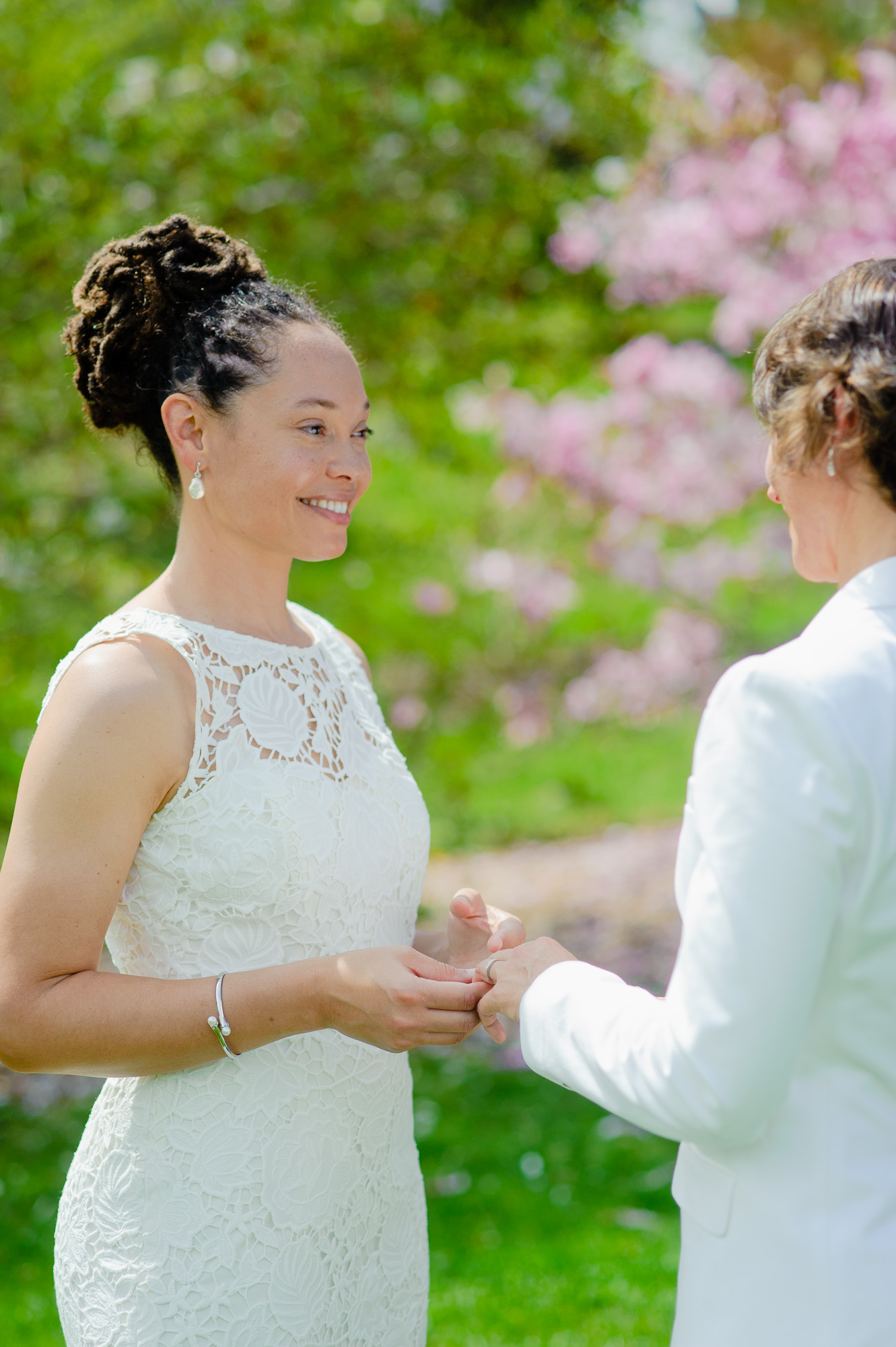 Boston Gay Lesbian Wedding Ceremony Ring Exchange Arnold Arboretum