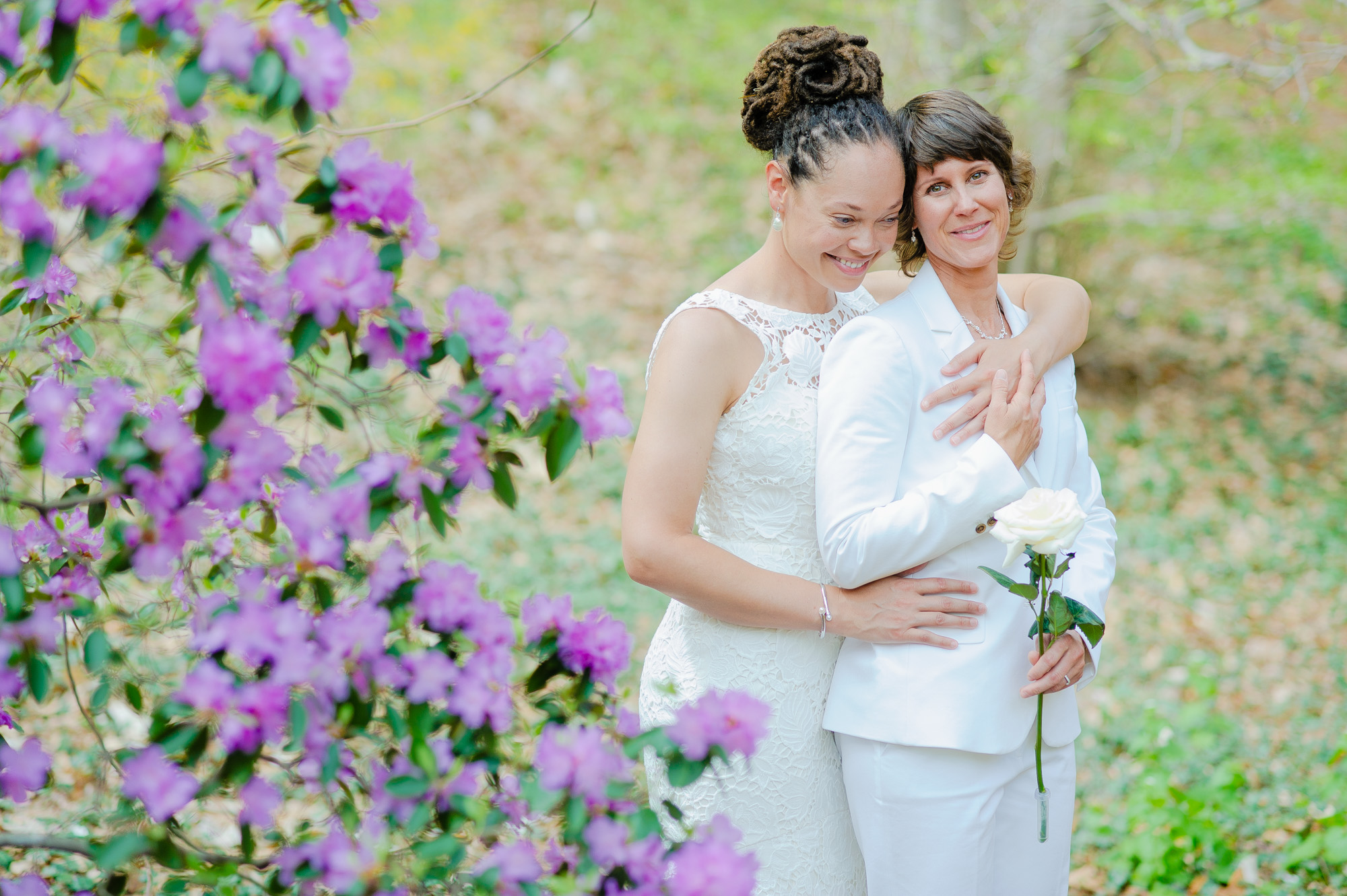 Boston Lesbian Couple Arnold Arboretum Speing Blossoms