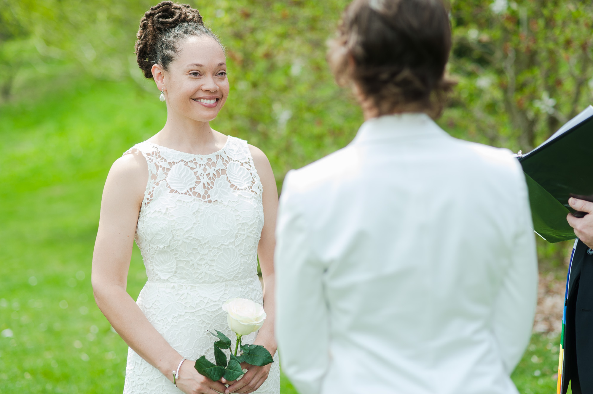 Boston Outdoors Lesbian Wedding Ceremony Arnold Arboretum