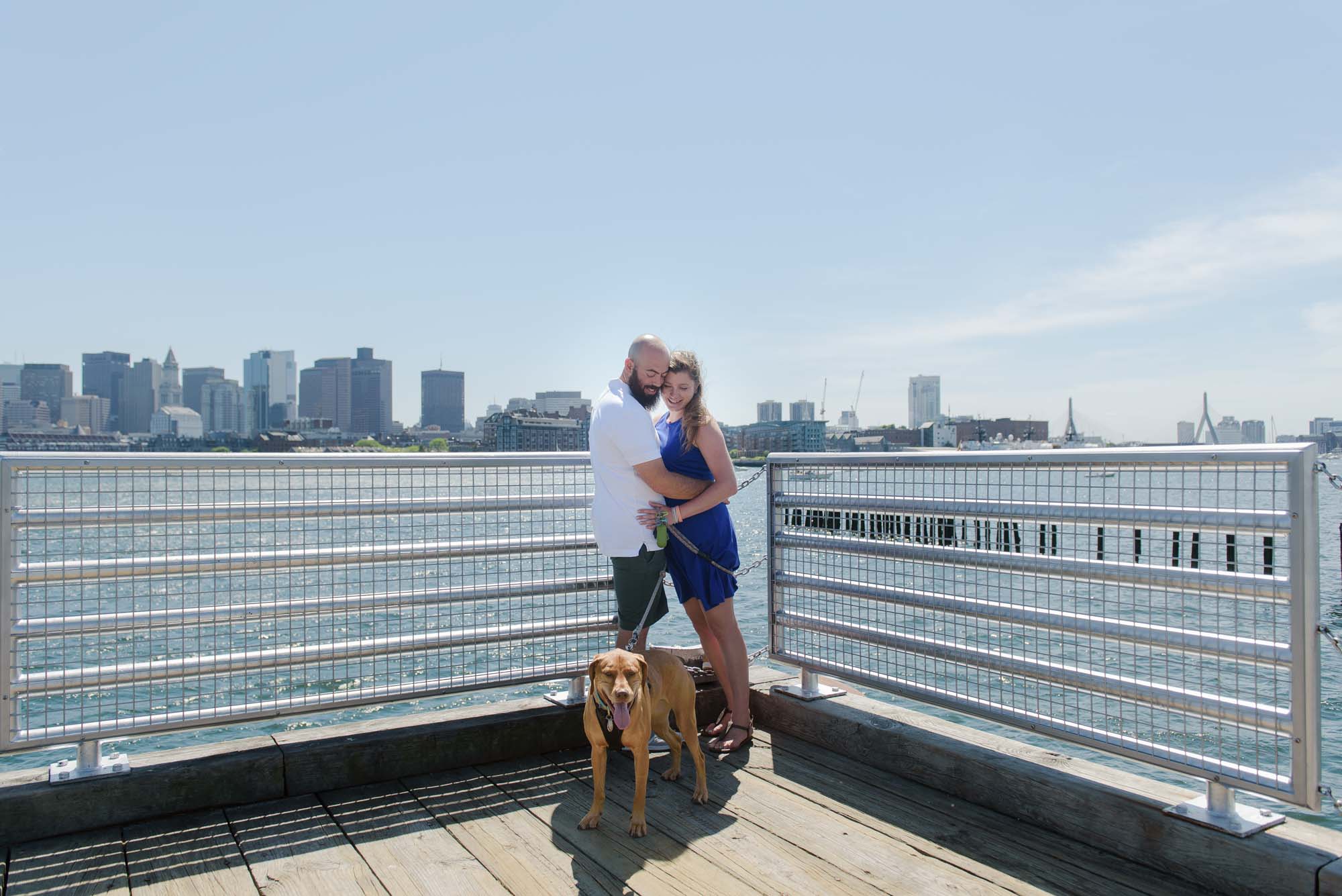 Boston Skyline LoPresti Park Engagement Photo