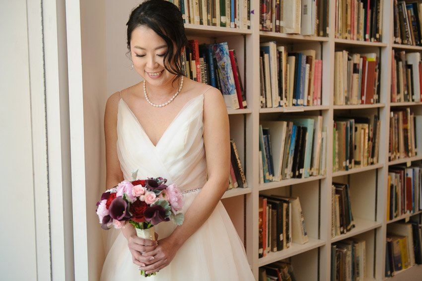 DeCordova Museum Book Room Wedding Bride