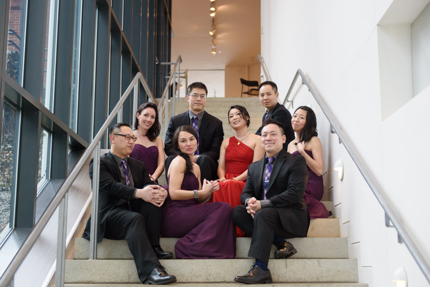 DeCordova Sculpture Park Museum Indoor Stairs Wedding Party