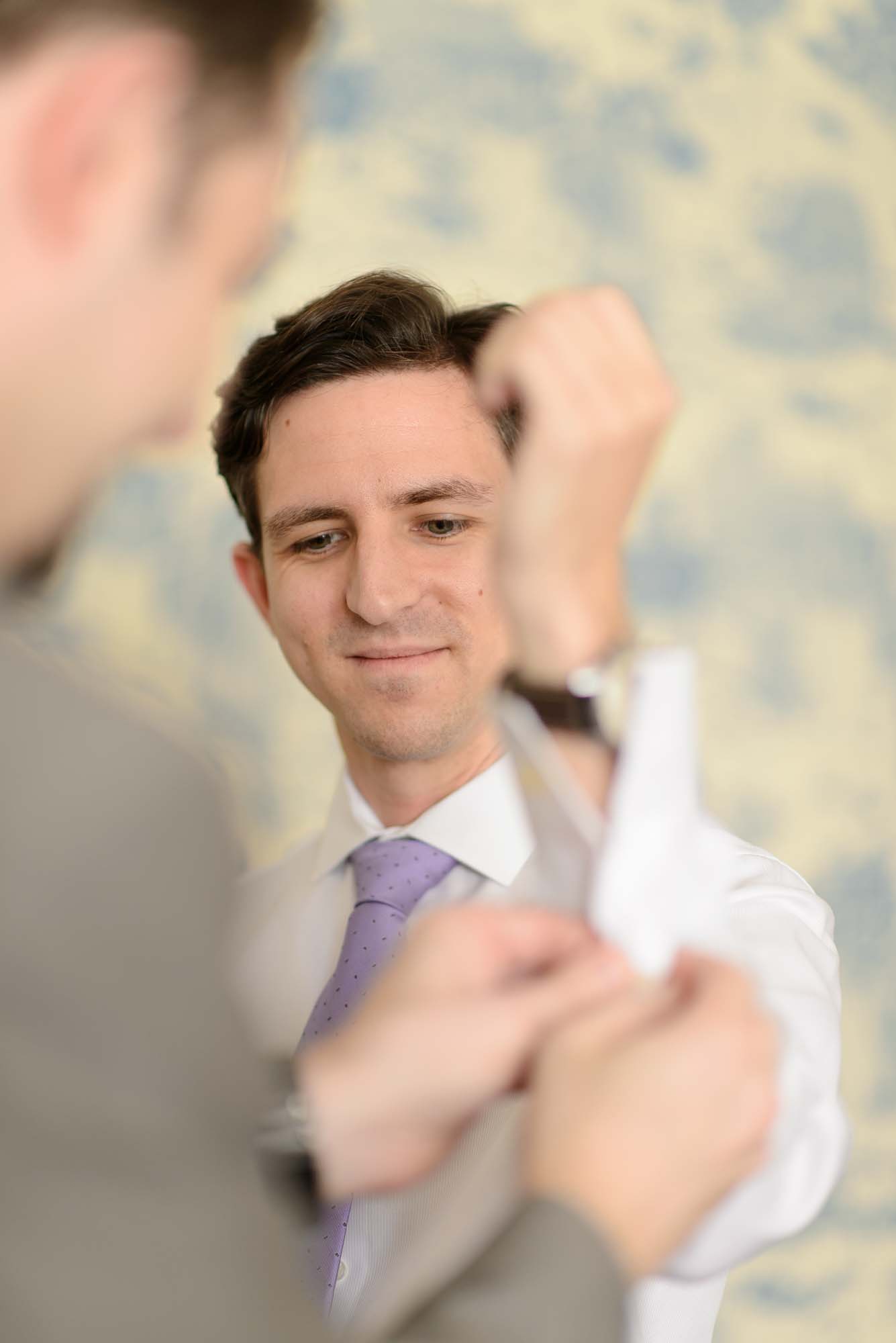 Groom Getting Ready Lyman Estate Wedding