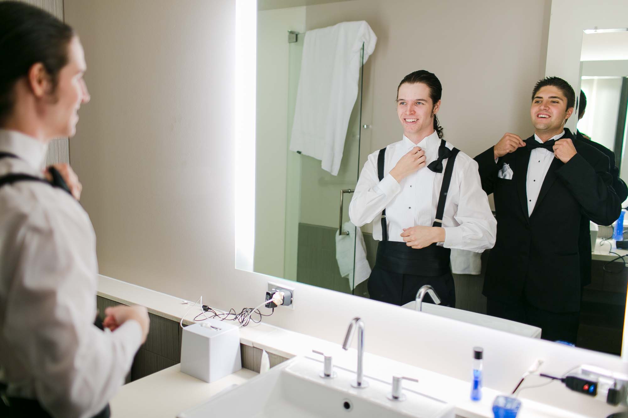 Groom Getting Ready At Pierce House Lincoln MA