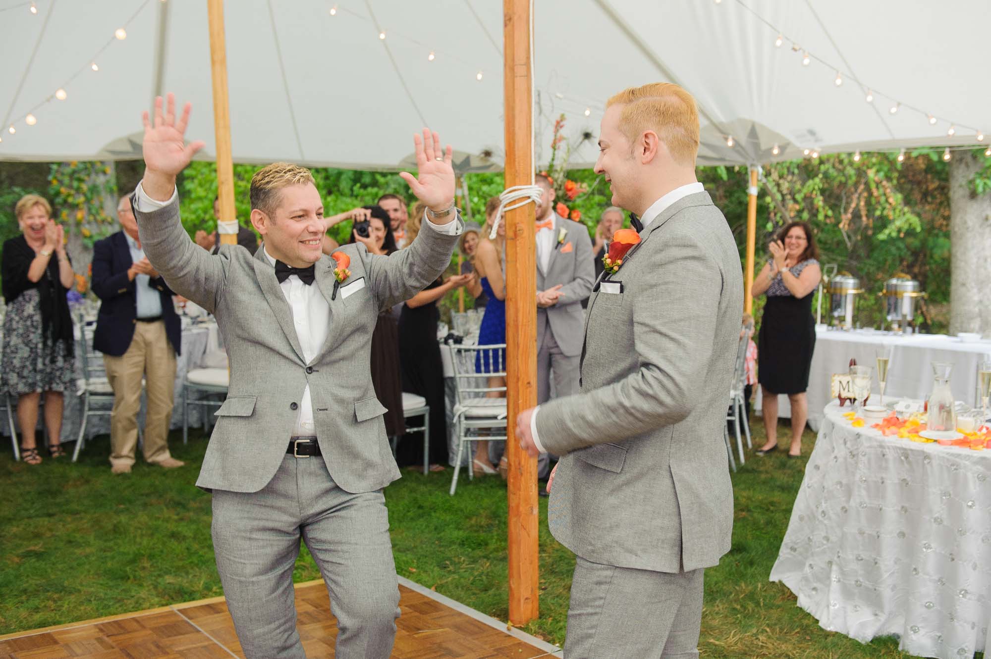 LGBTQ Backyard Wedding First Dance Reception Tent