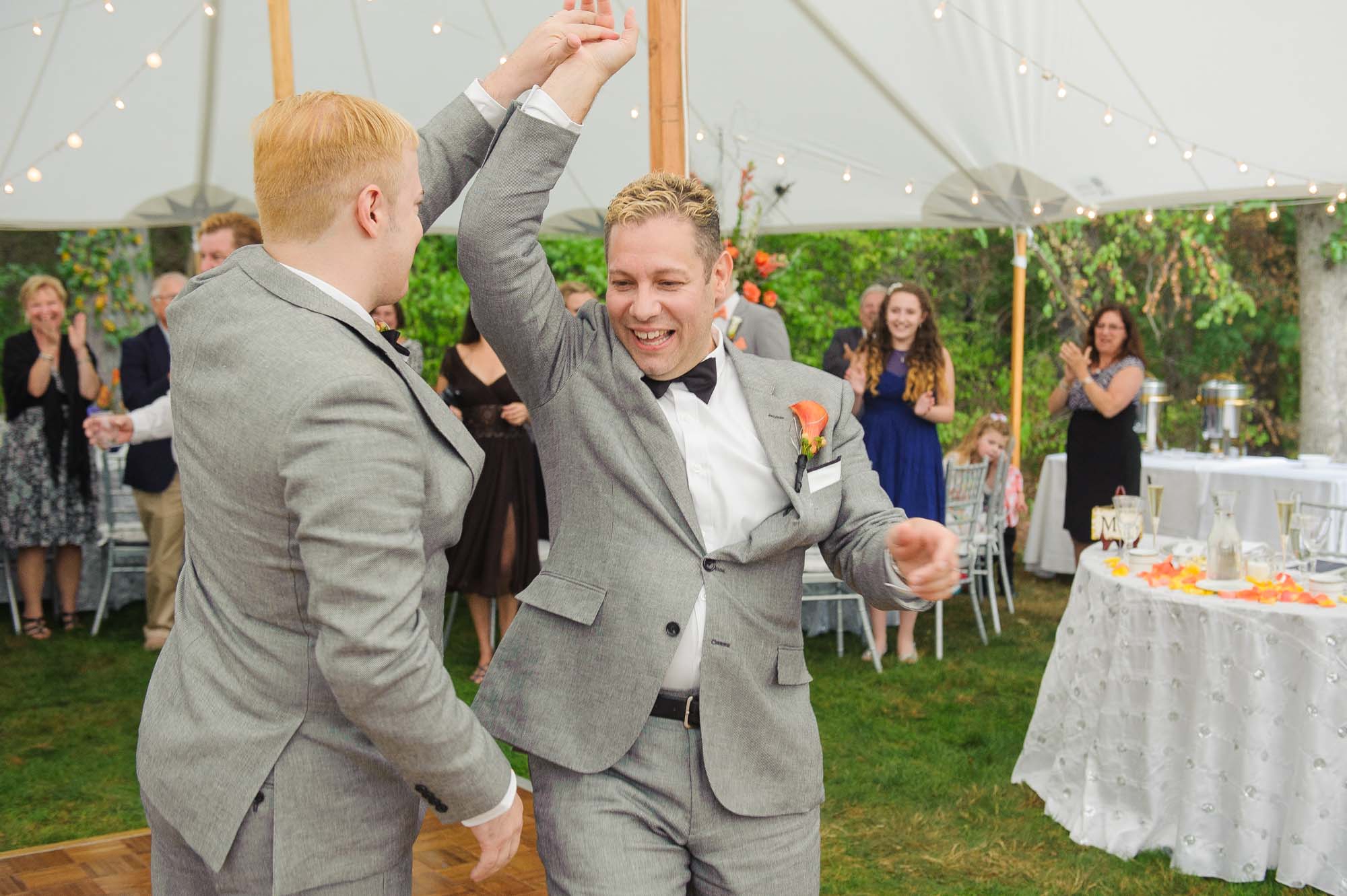 LGBTQ Backyard Wedding First Dance Reception Tent