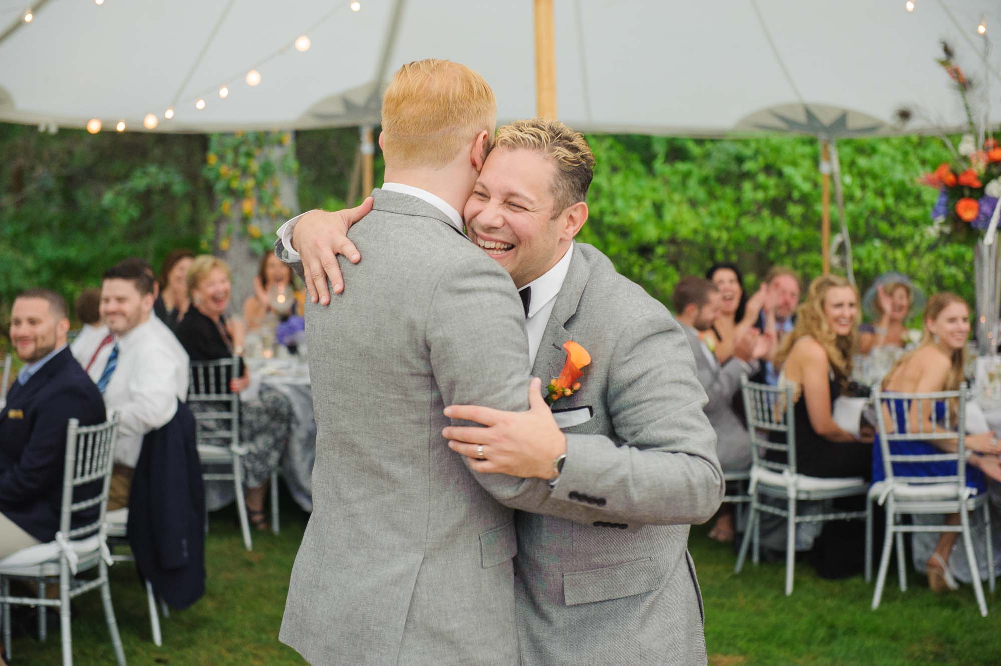 LGBTQ Backyard Wedding First Dance Reception Tent