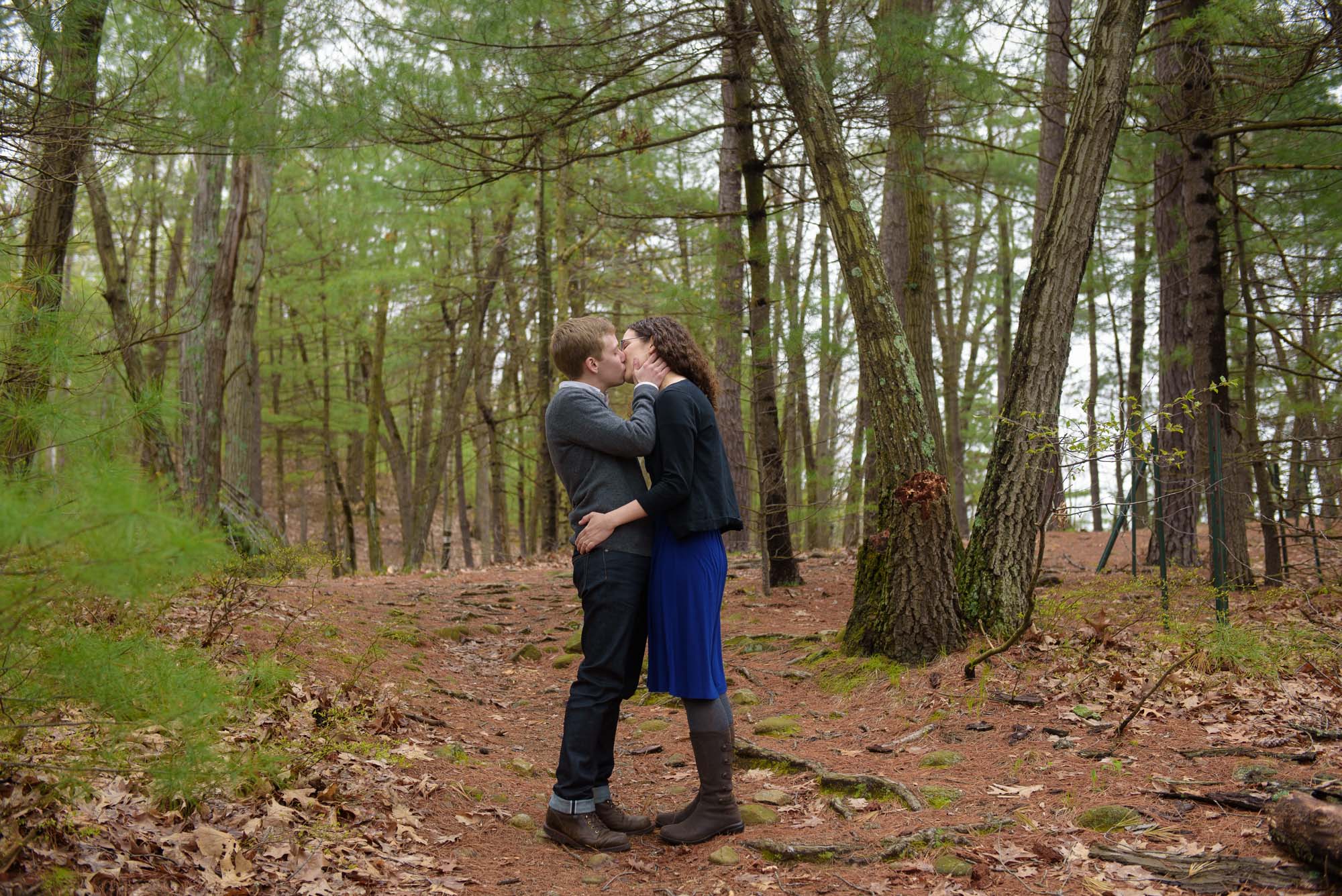 LGBTQ Couple Engagement Session Hiking Trail Walden Pond