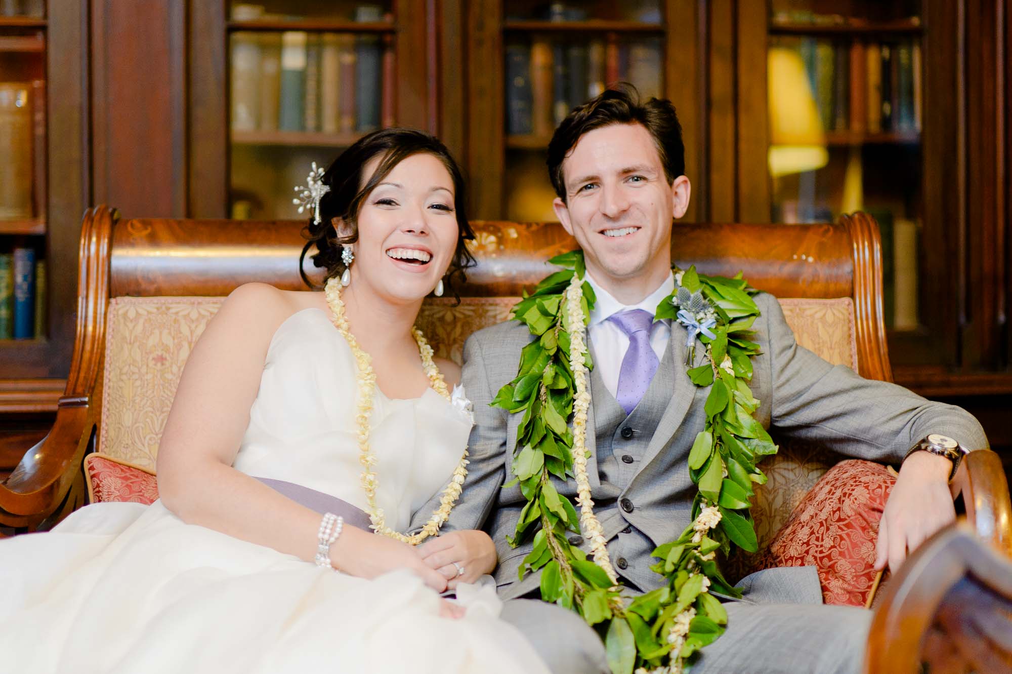Lyman Estate Wedding Bride Groom Laughing Portrait
