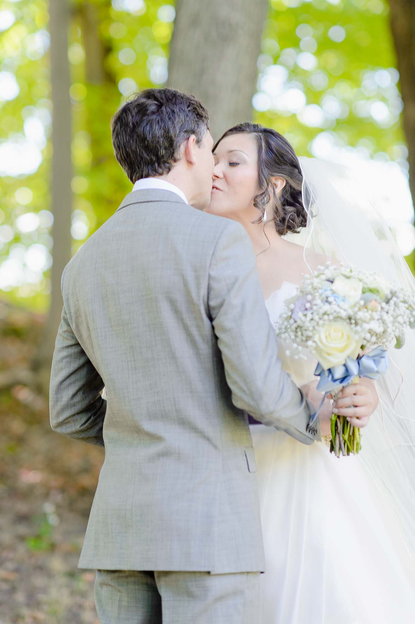 Lyman Estate Wedding Couple Kiss