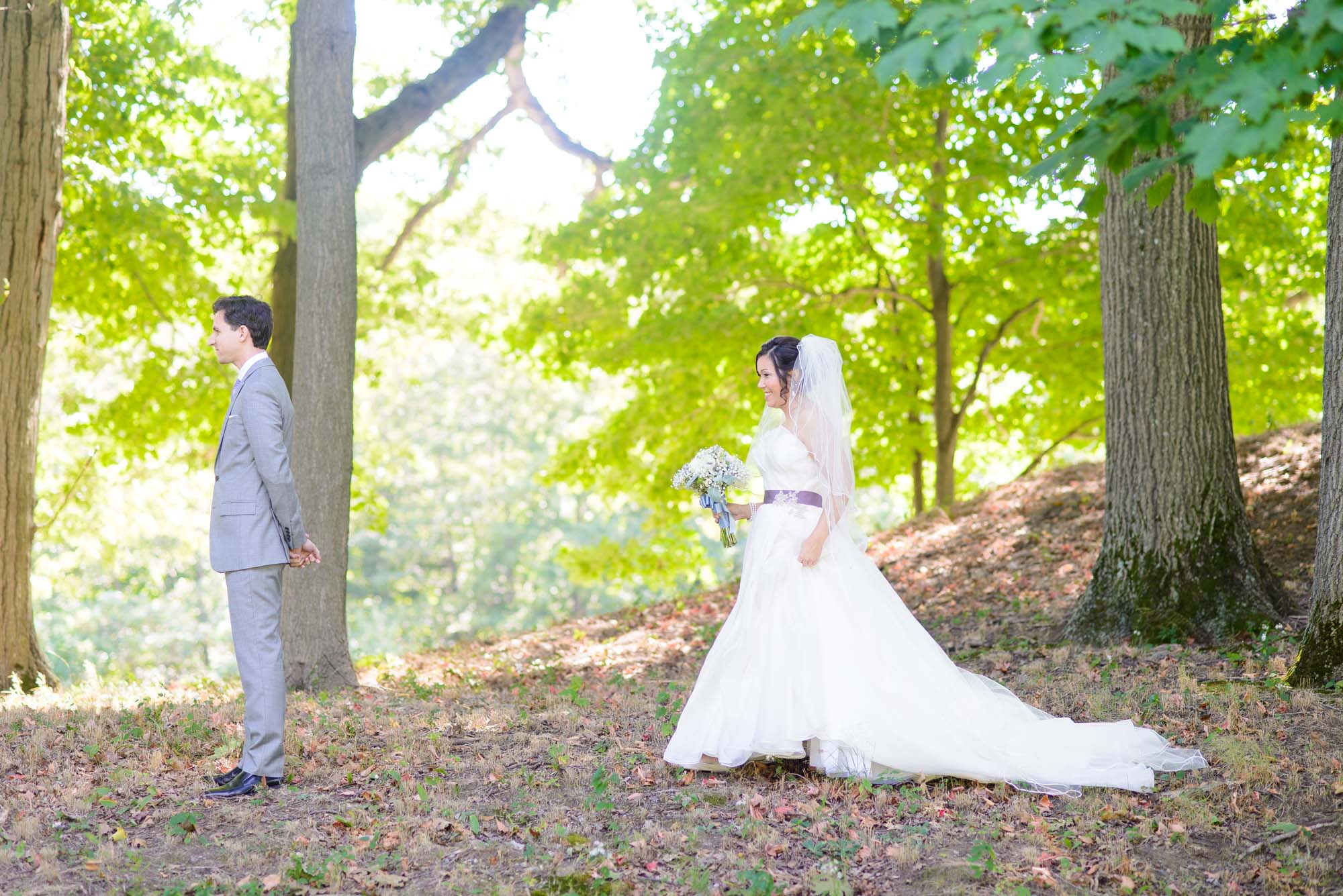 Lyman Estate Wedding First Look Waltham MA