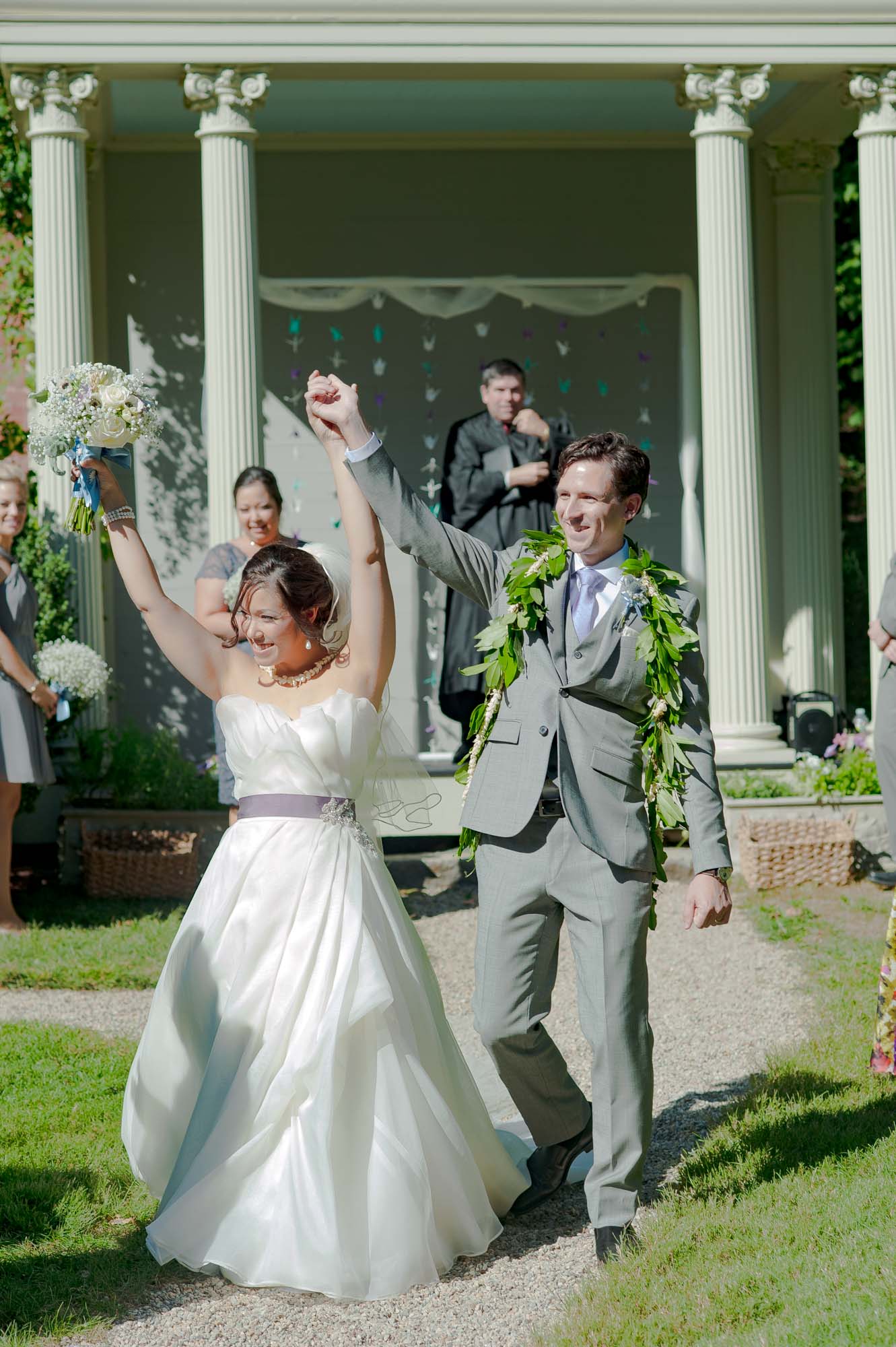 Lyman Estate Wedding Outdoor Ceremony Aisle