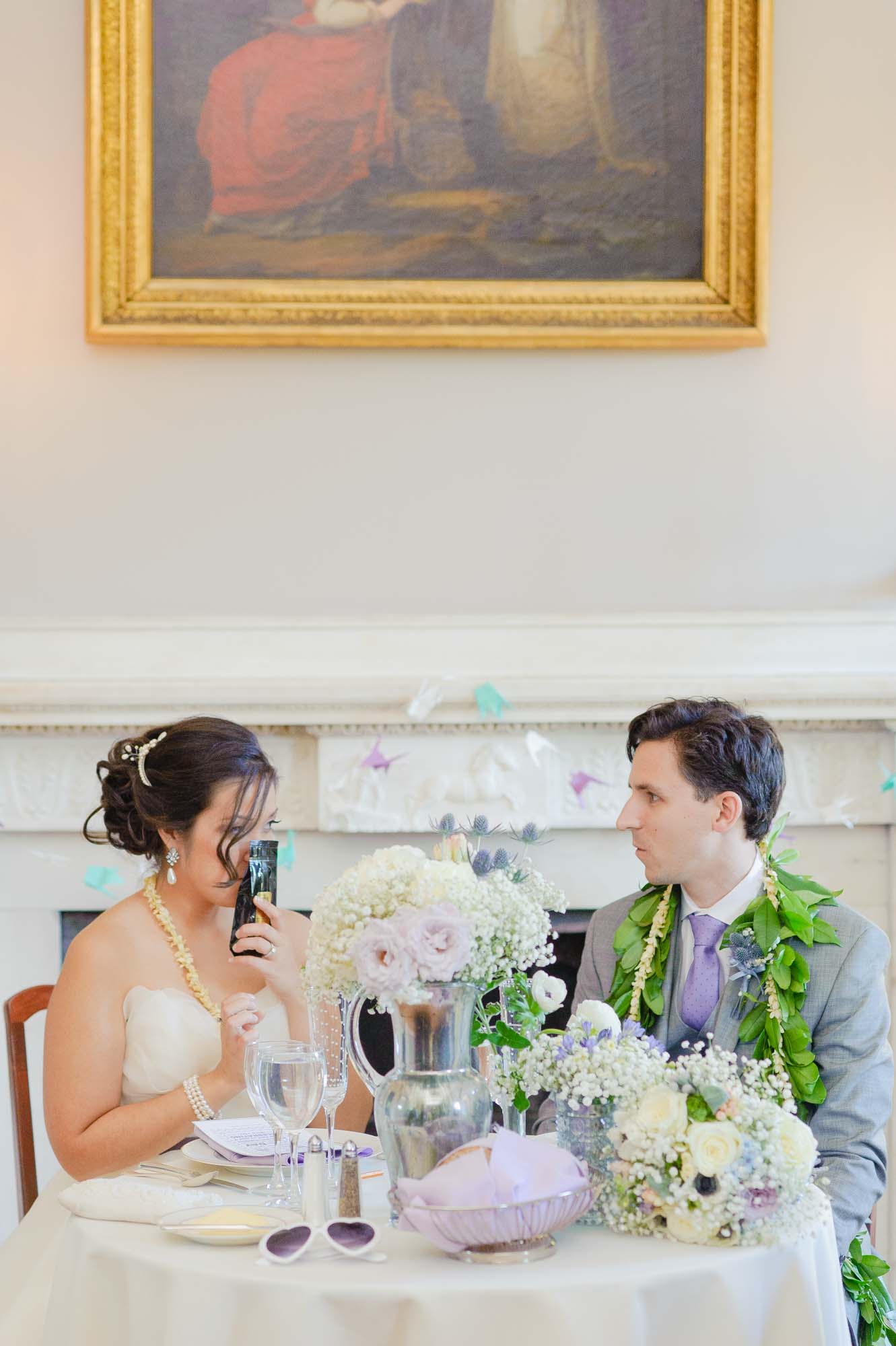 Lyman Estate Wedding Reception Bride Groom Table