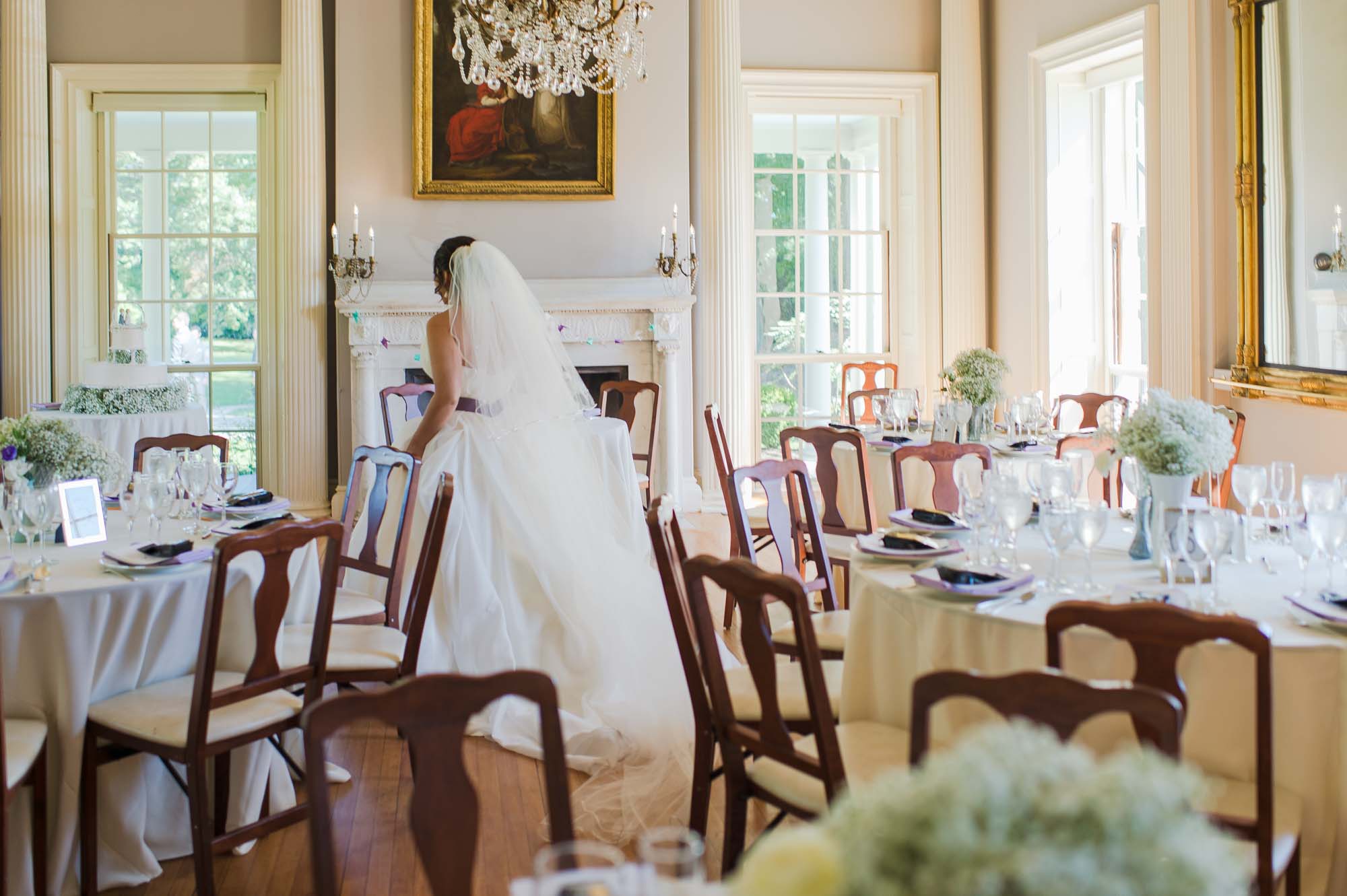 Lyman Estate Wedding Venue Reception Room Bride