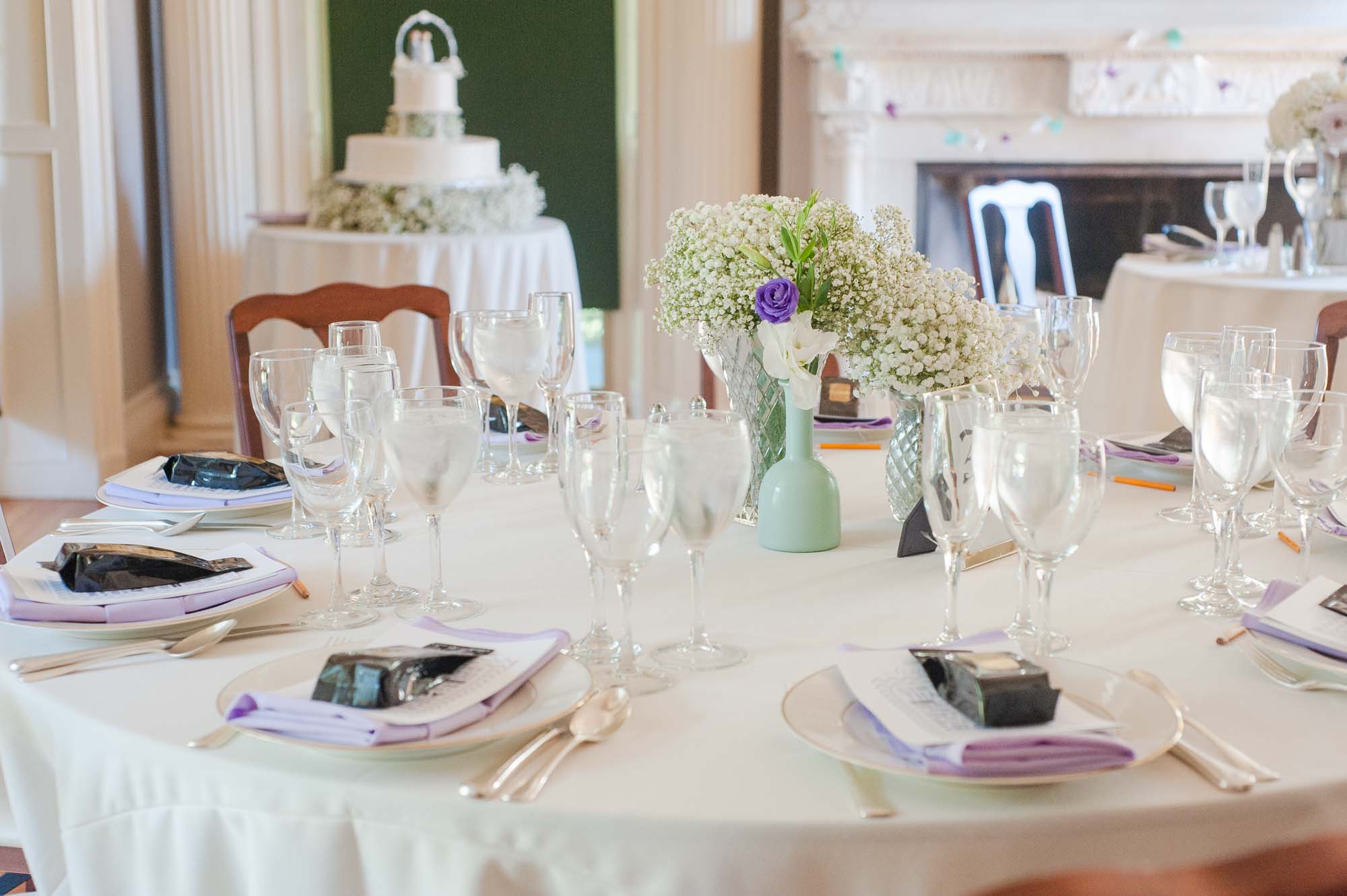 Lyman Estate Wedding Venue Reception Table Setup