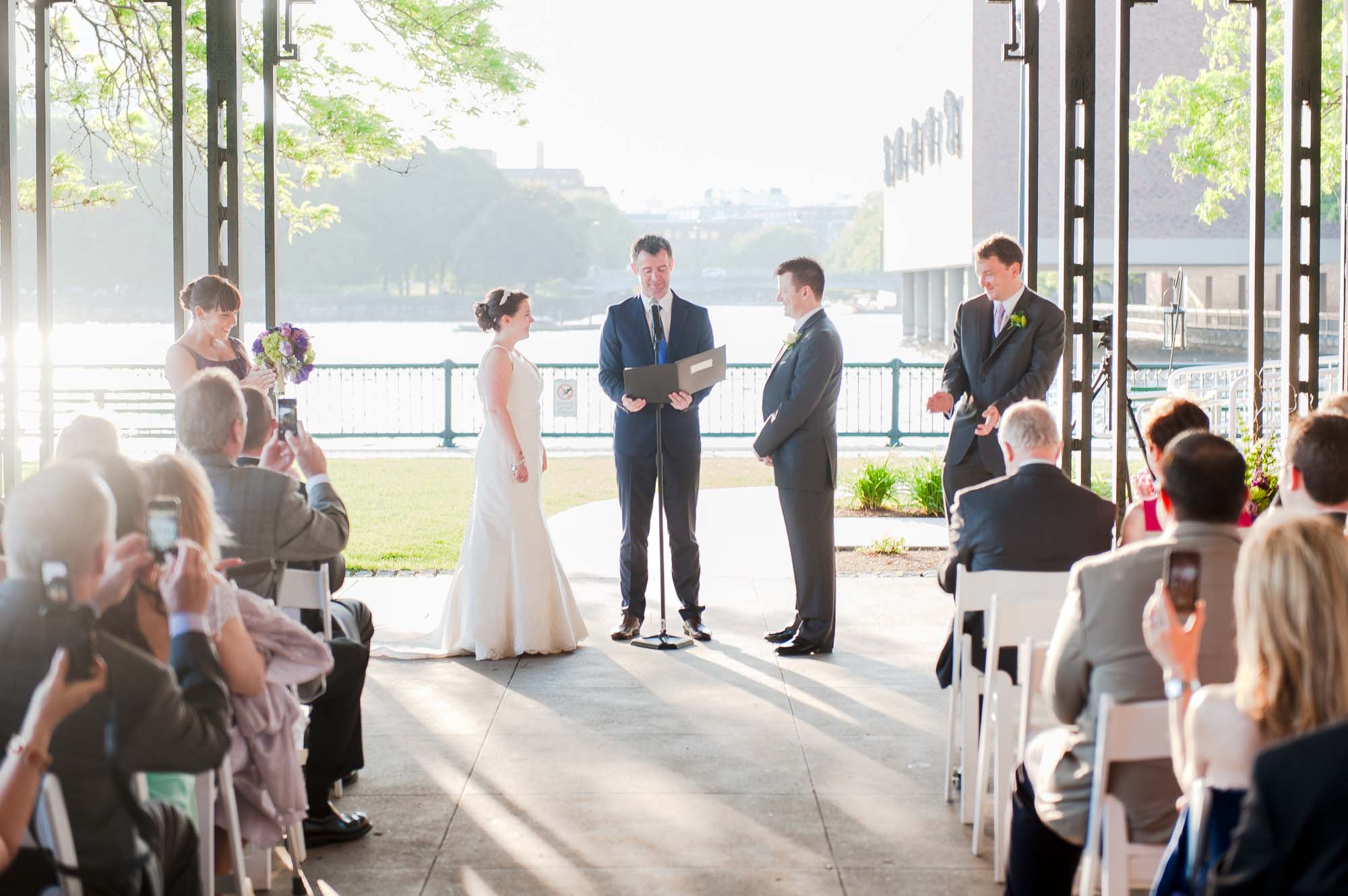 Museum Of Science Boston Washburn Pavilion Wedding Cermeony Outdoor Waterfront