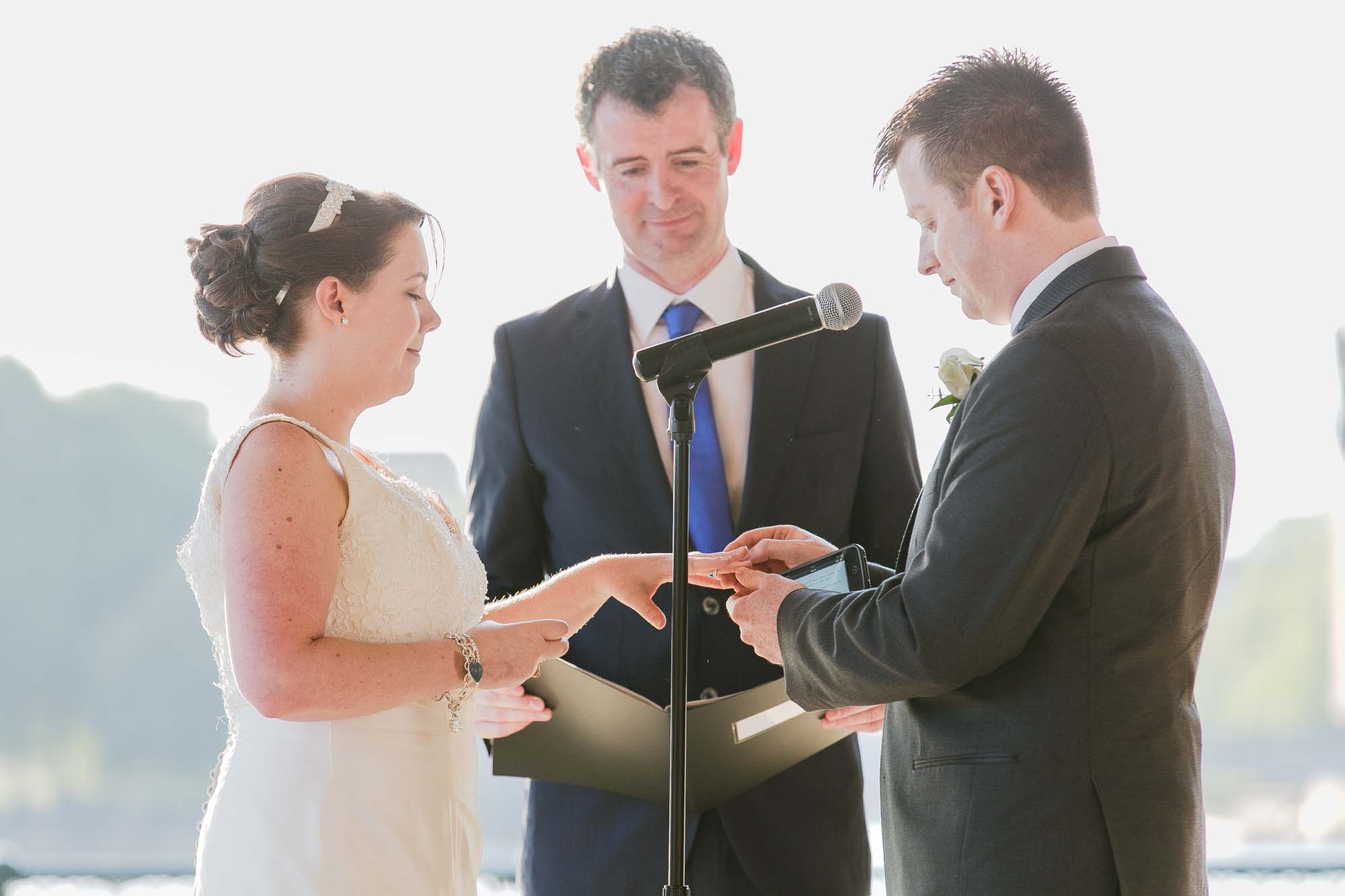 Museum Of Science Boston Outdoor Wedding Cermeony Ring Exchange