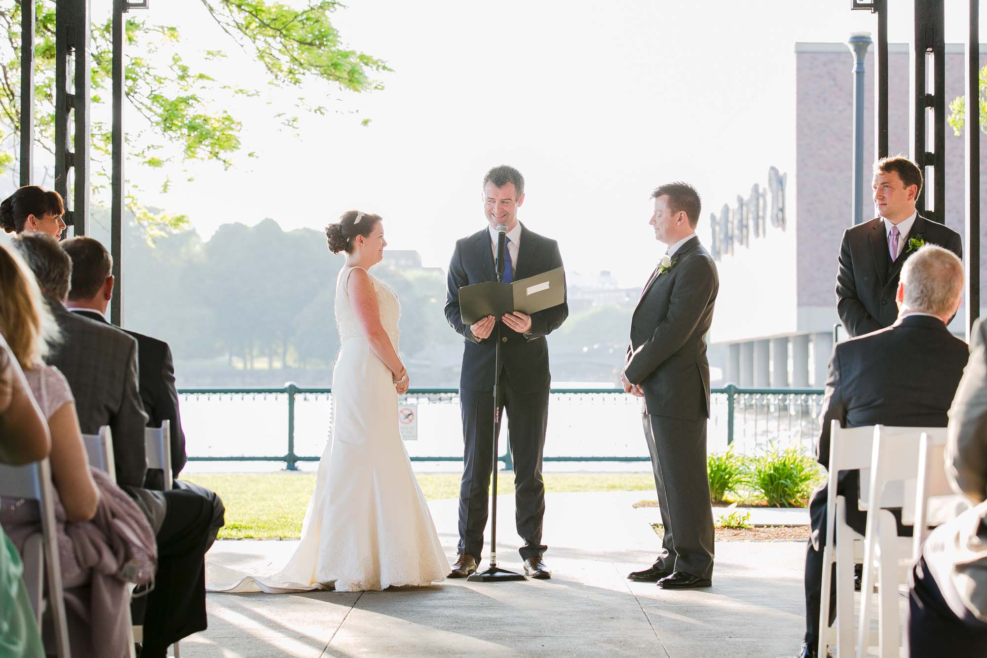 Museum Of Science Boston Waterfront Wedding Cermeony Outdoors