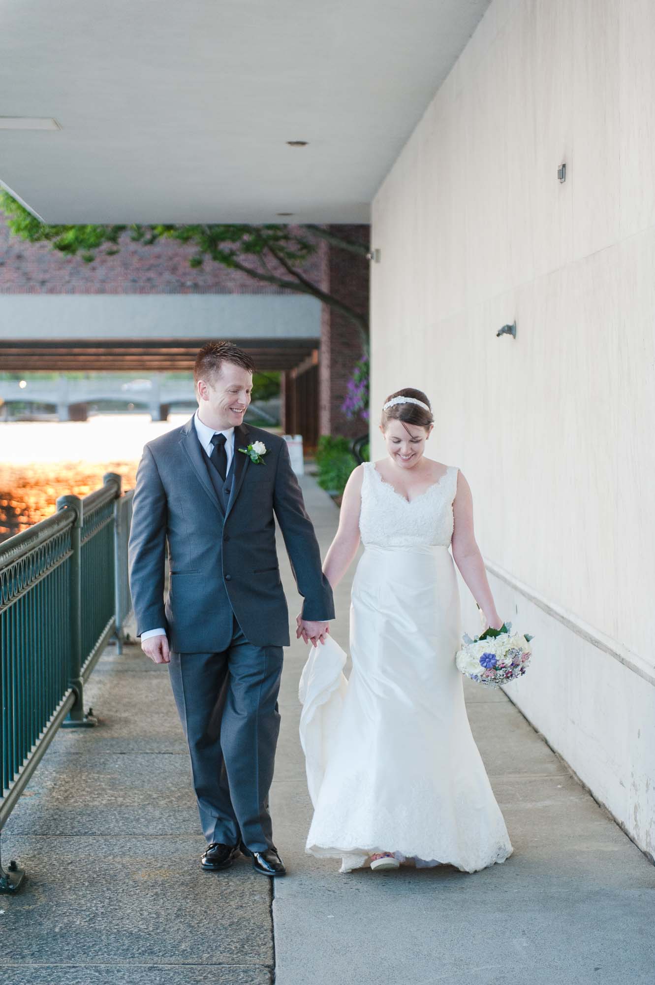 Museum Of Science Boston Wedding Bride Groom Outdoor Portrait