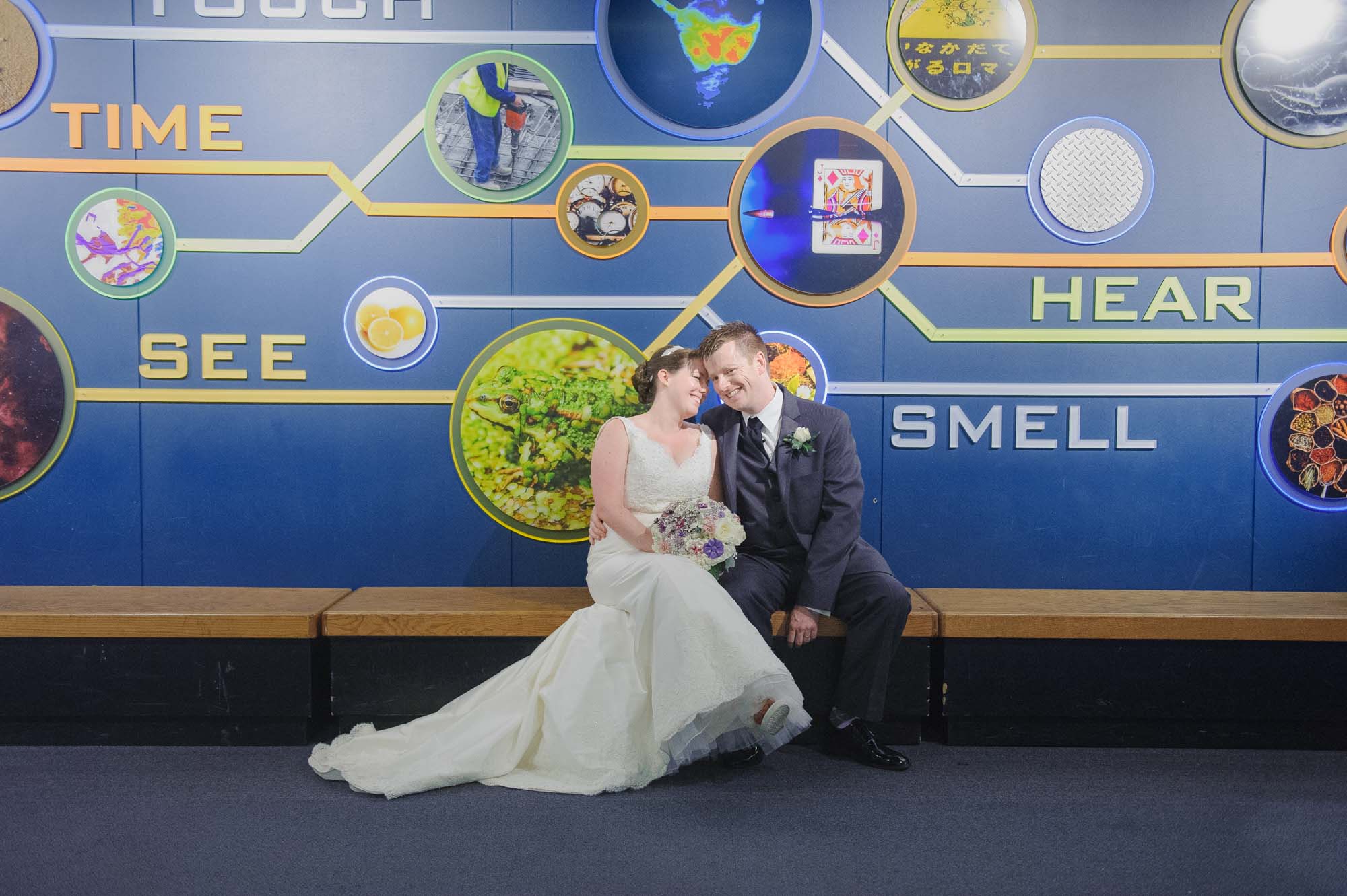 Museum Of Science Boston Wedding Bride Groom Portraits