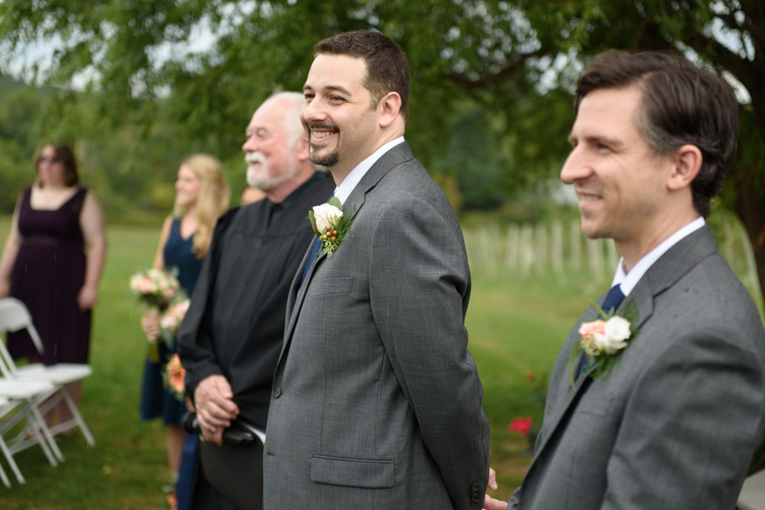 Nashoba Winery Wedding Ceremony Groom