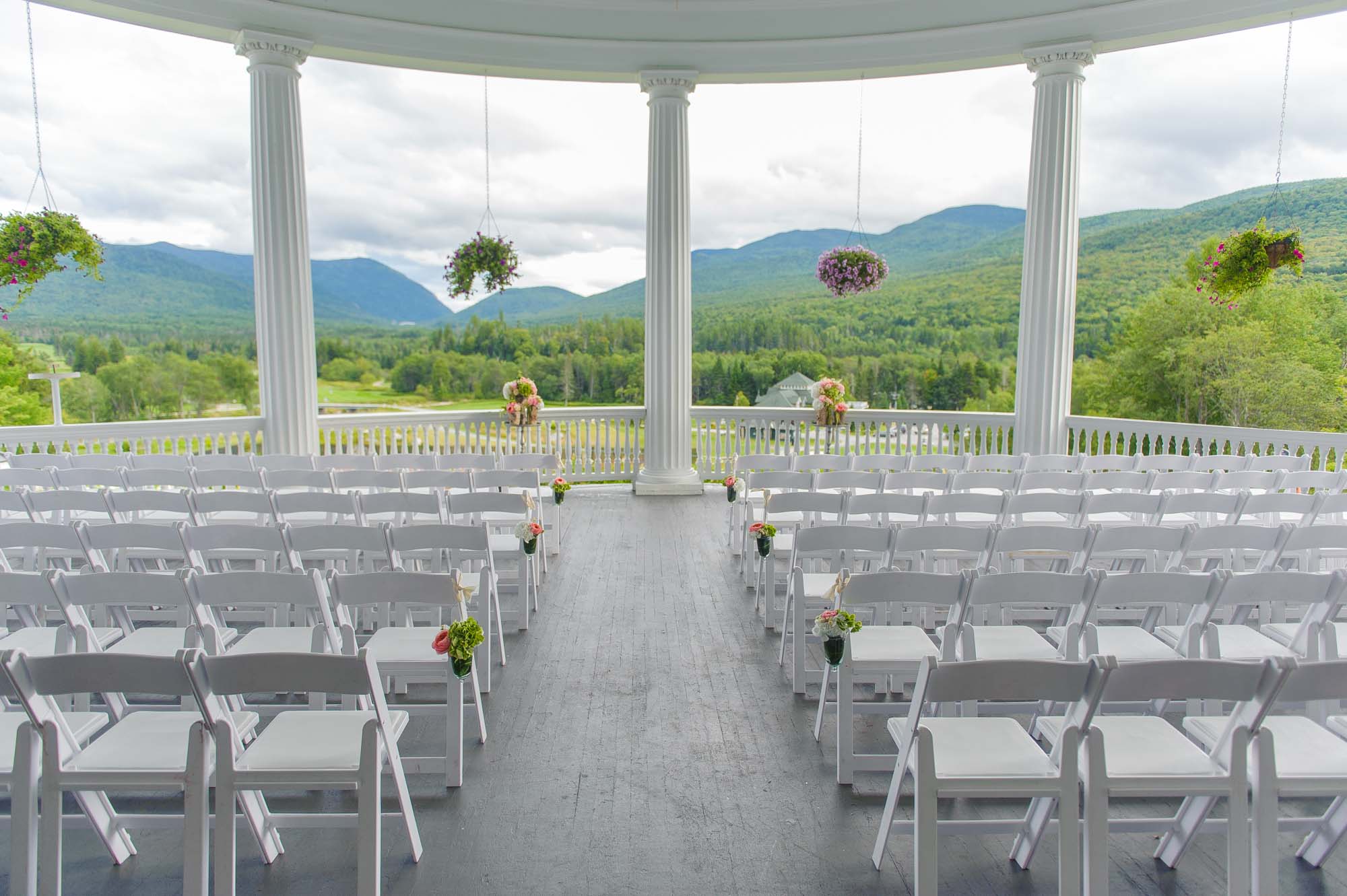 Omni Mount Washington Resort South Veranda Wedding Ceremony Setup