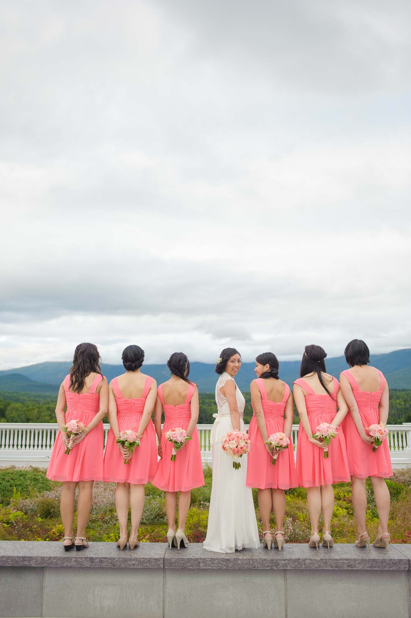 Omni Mount Washington Resort Wedding Bridesmaids Pink Dresses