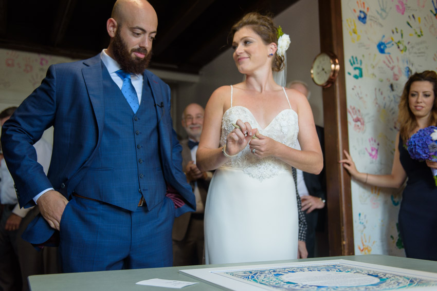 Shining Tides Wedding Jewish Ketubah Signing