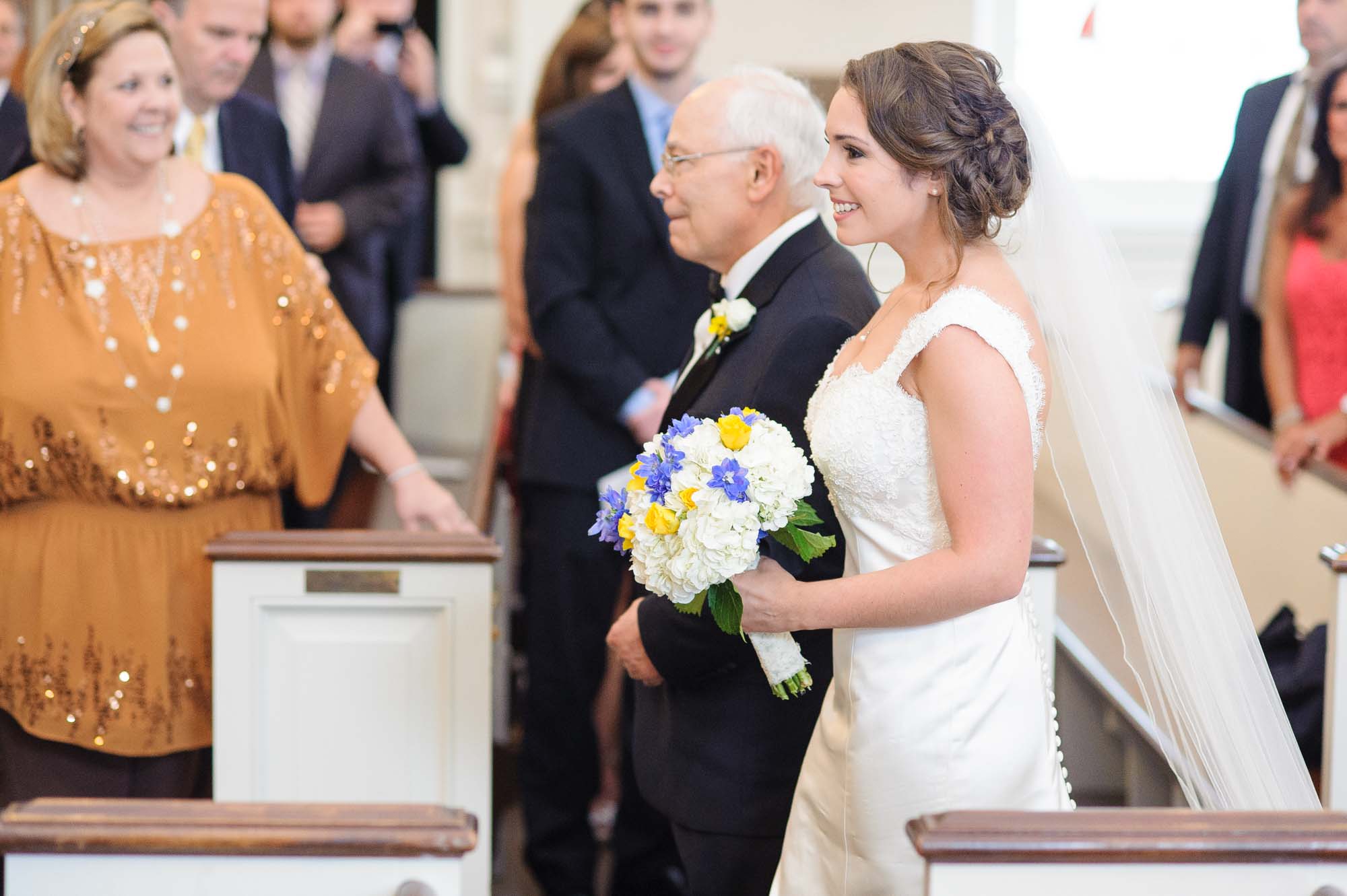 St. Brigid Parish Lexington MA Wedding Ceremony Walk Down Aisle