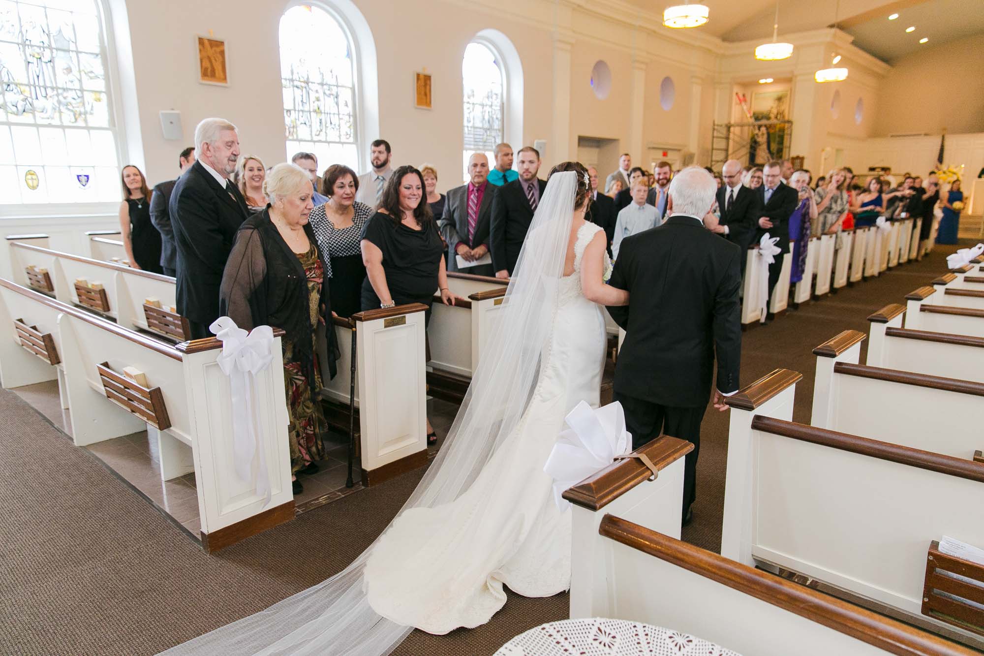 St. Brigid Parish Lexington MA Wedding Father Bride Walk Down Aisle