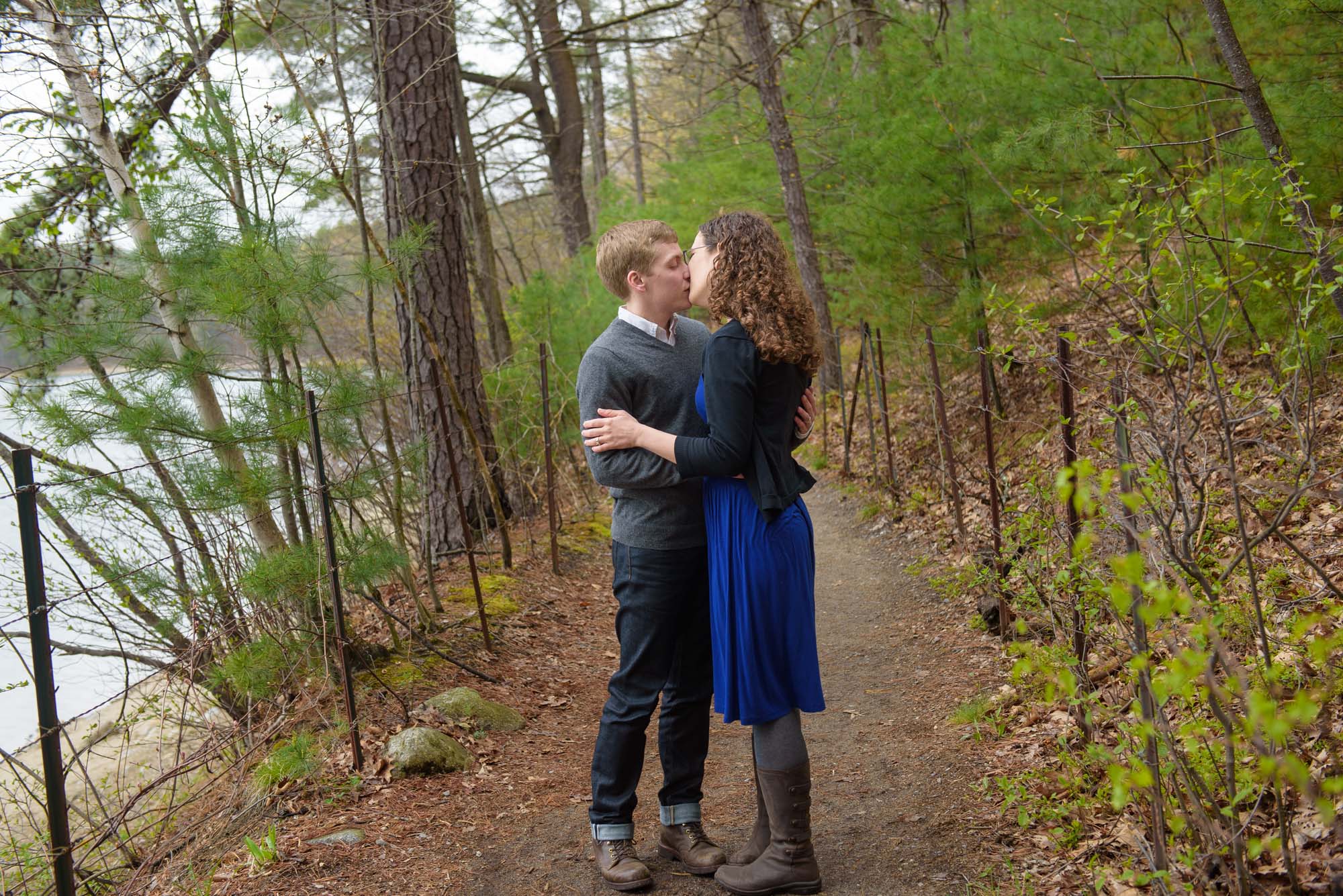 Walden Pond Hiking Trail Queer Gay Couple Engagement Session