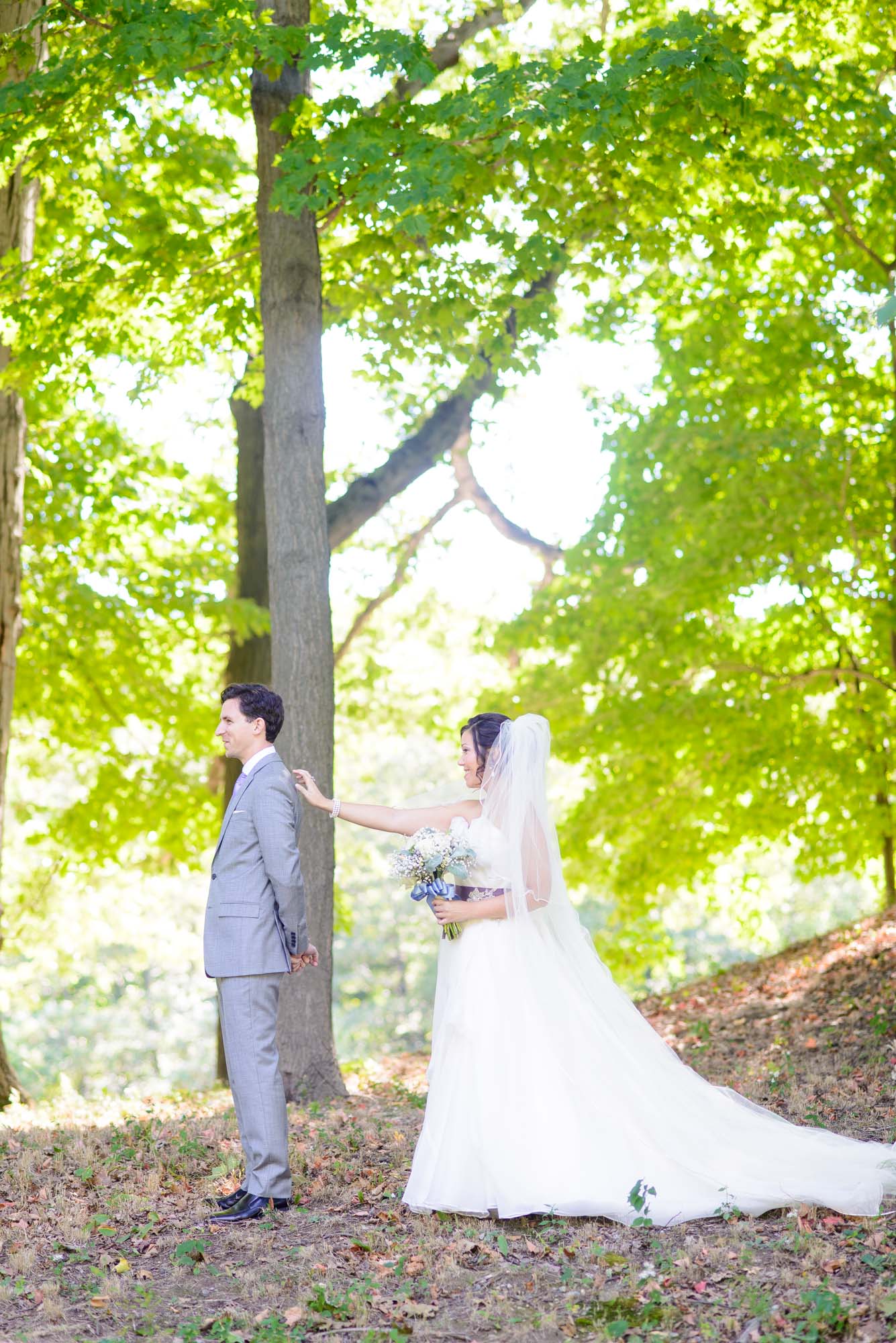 Wedding First Look At Lyman Estate Waltham MA