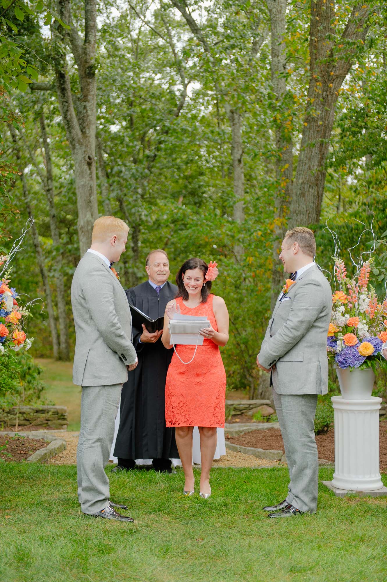 Backyard Gay Wedding Ceremony Massachusetts