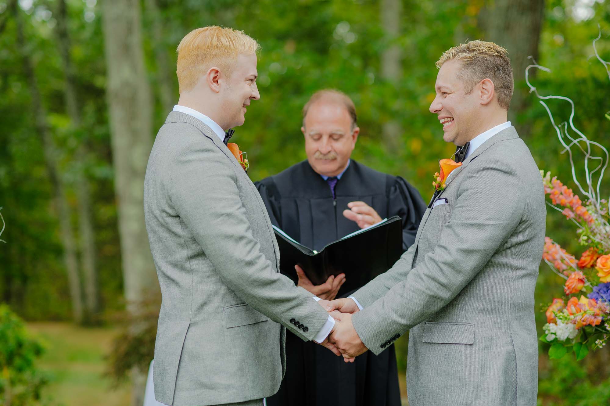 Backyard Gay Wedding Ceremony Massachusetts