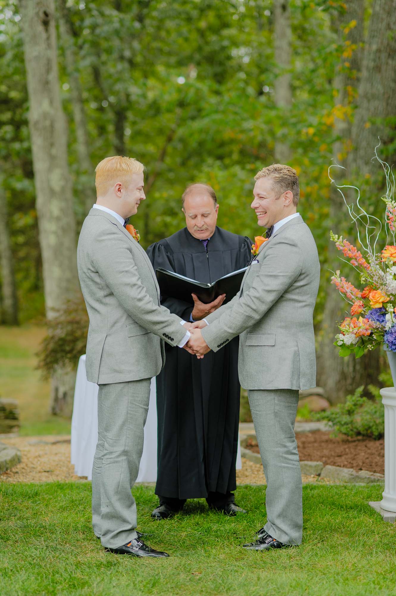 Backyard Gay Wedding Ceremony Massachusetts