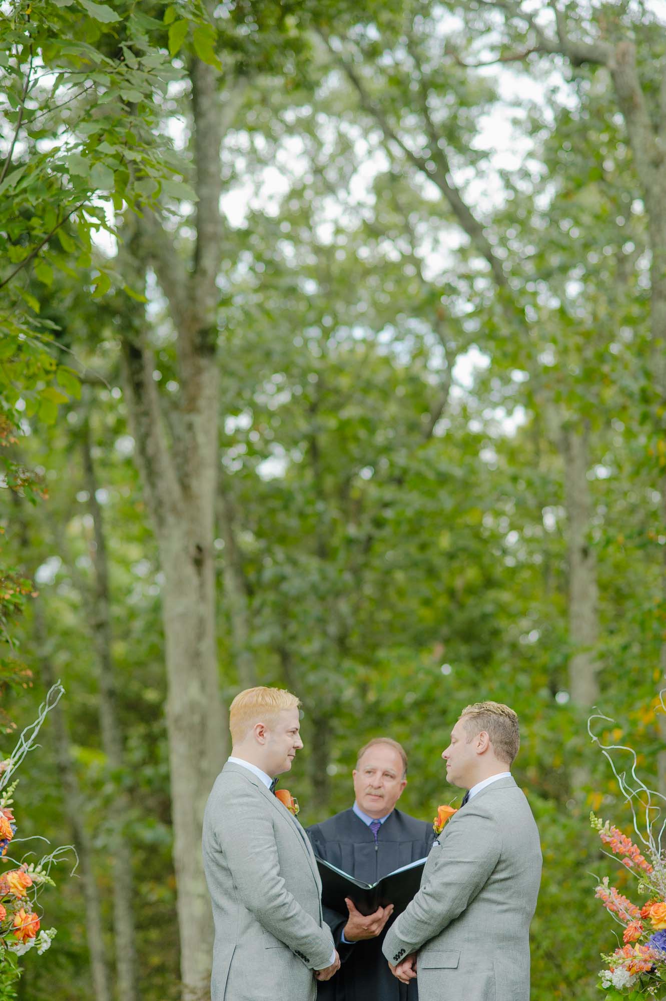 Backyard Gay Wedding Ceremony Outdoor Nature MA