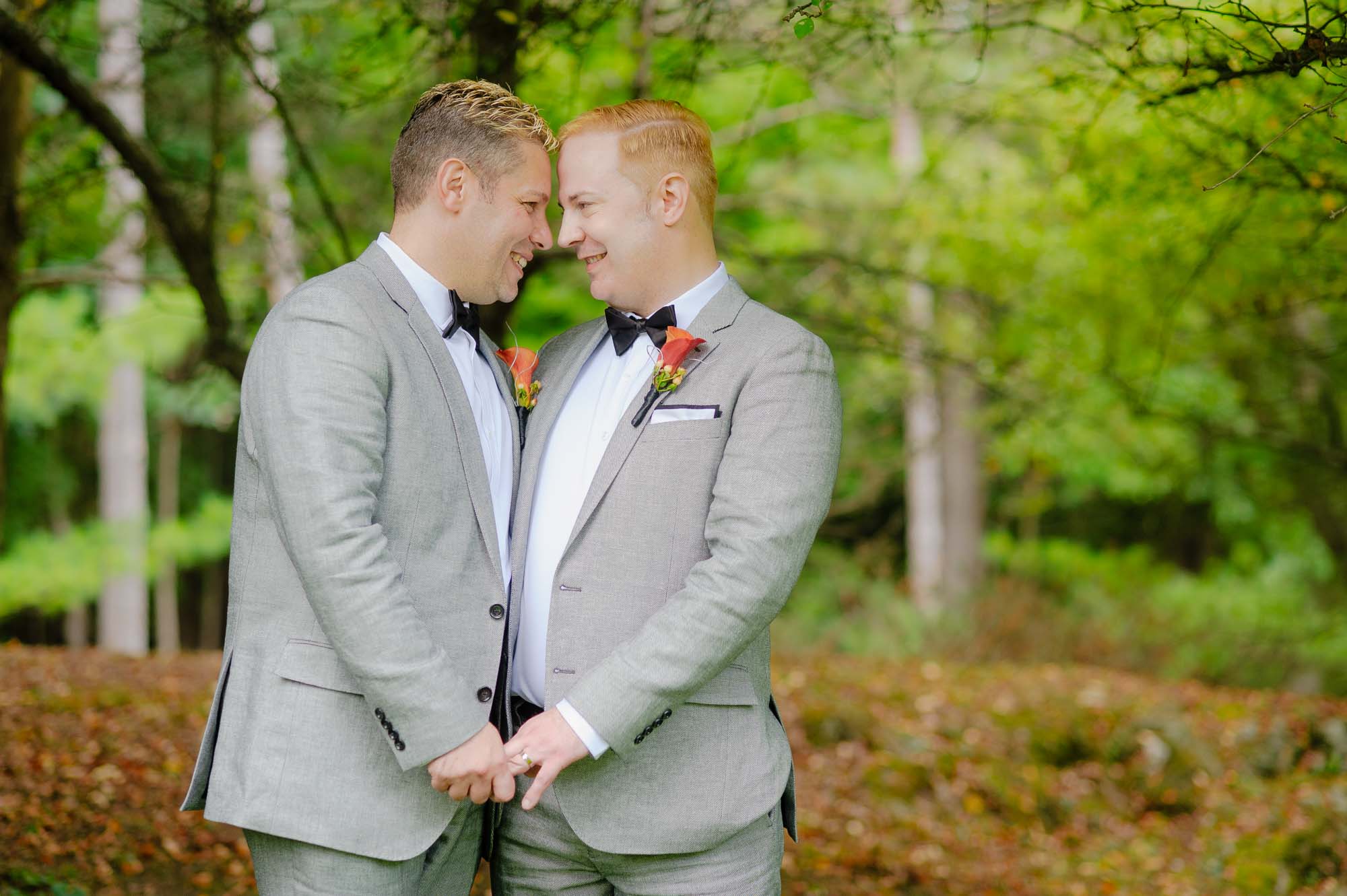 Backyard Same Sex Gay Wedding Grooms Portrait Massachusetts