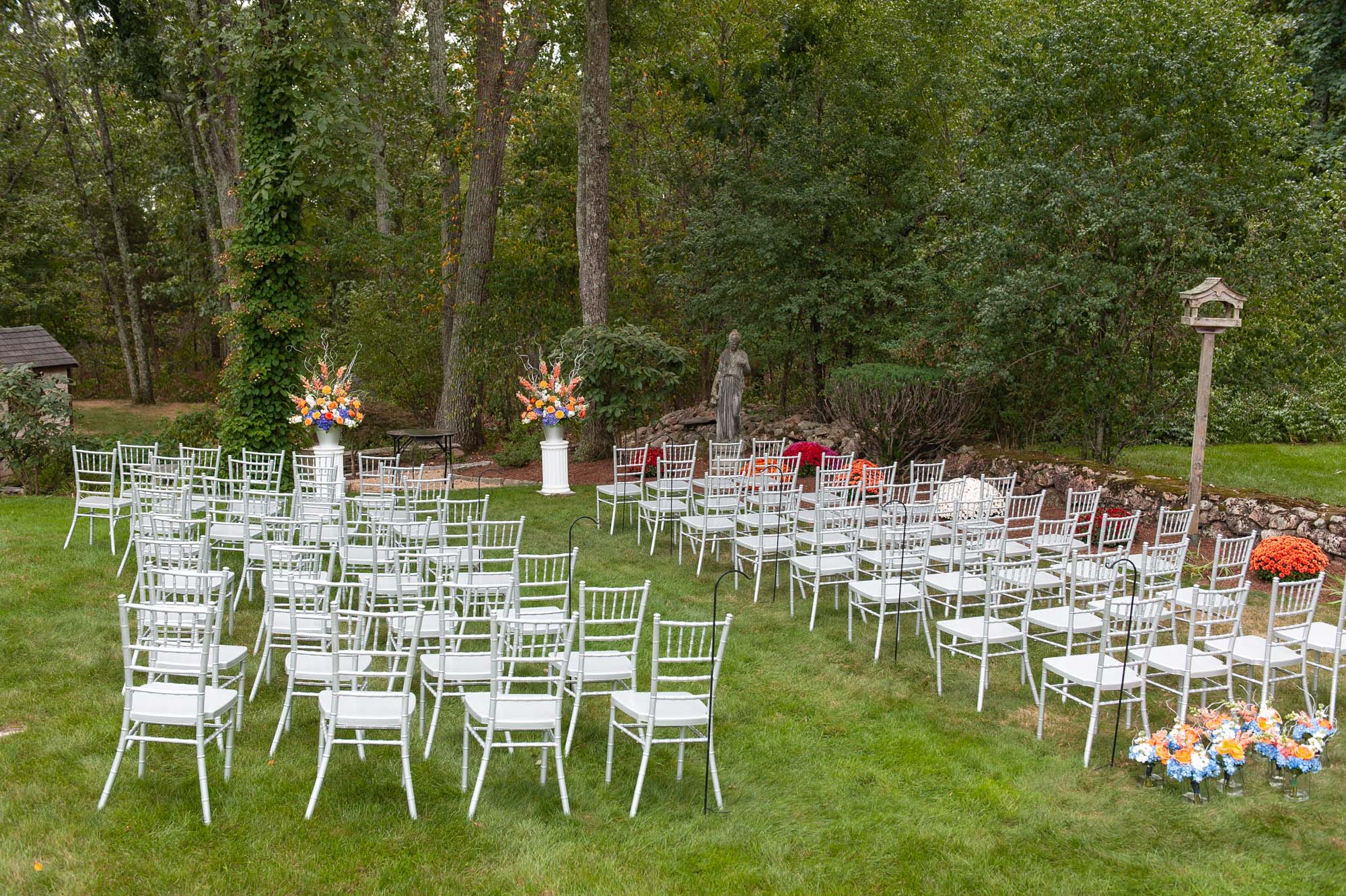 Backyard Wedding Ceremony Chairs Setup